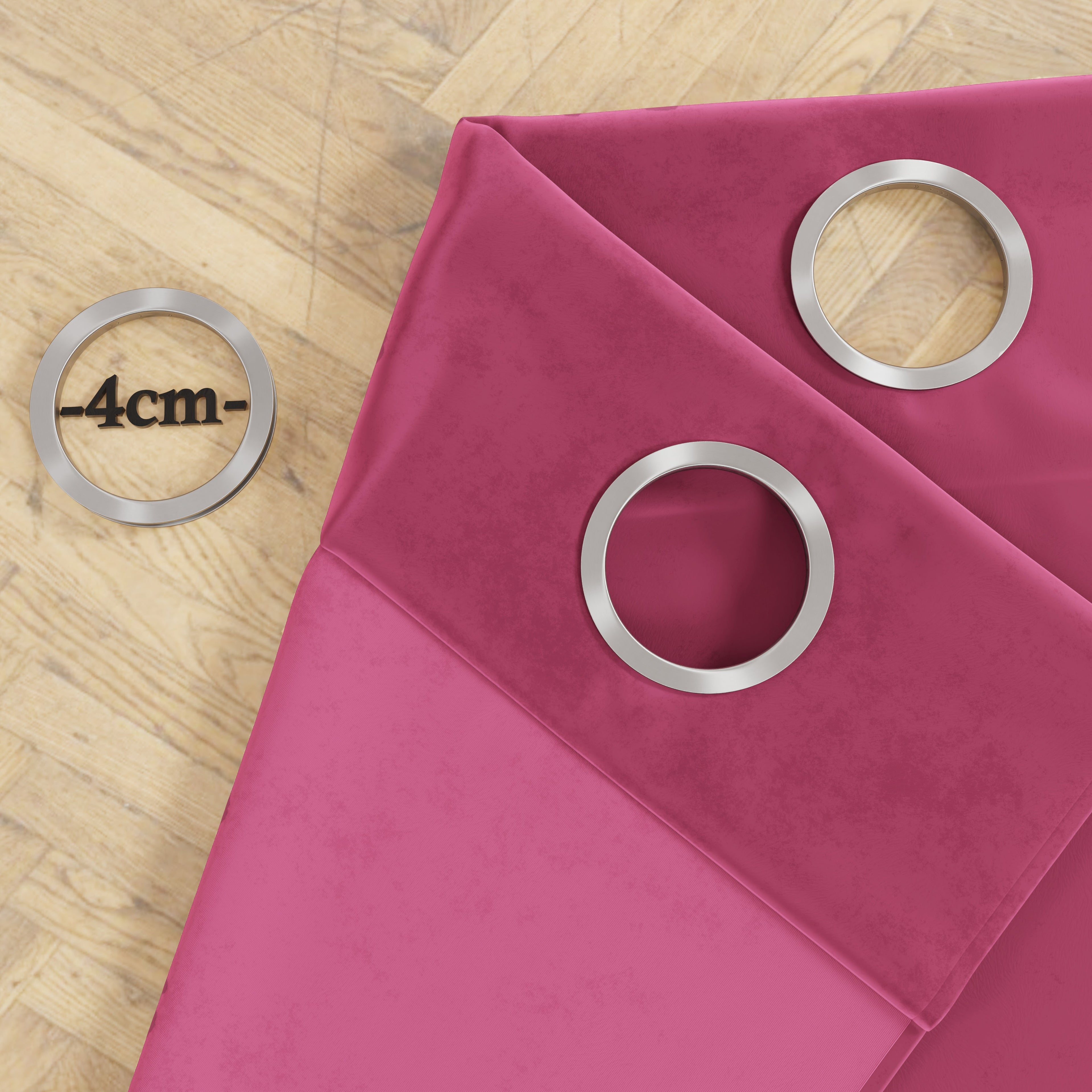 Tenda a Pannello in Velluto per Interni con Anelli, 140x280 cm, Fucsia