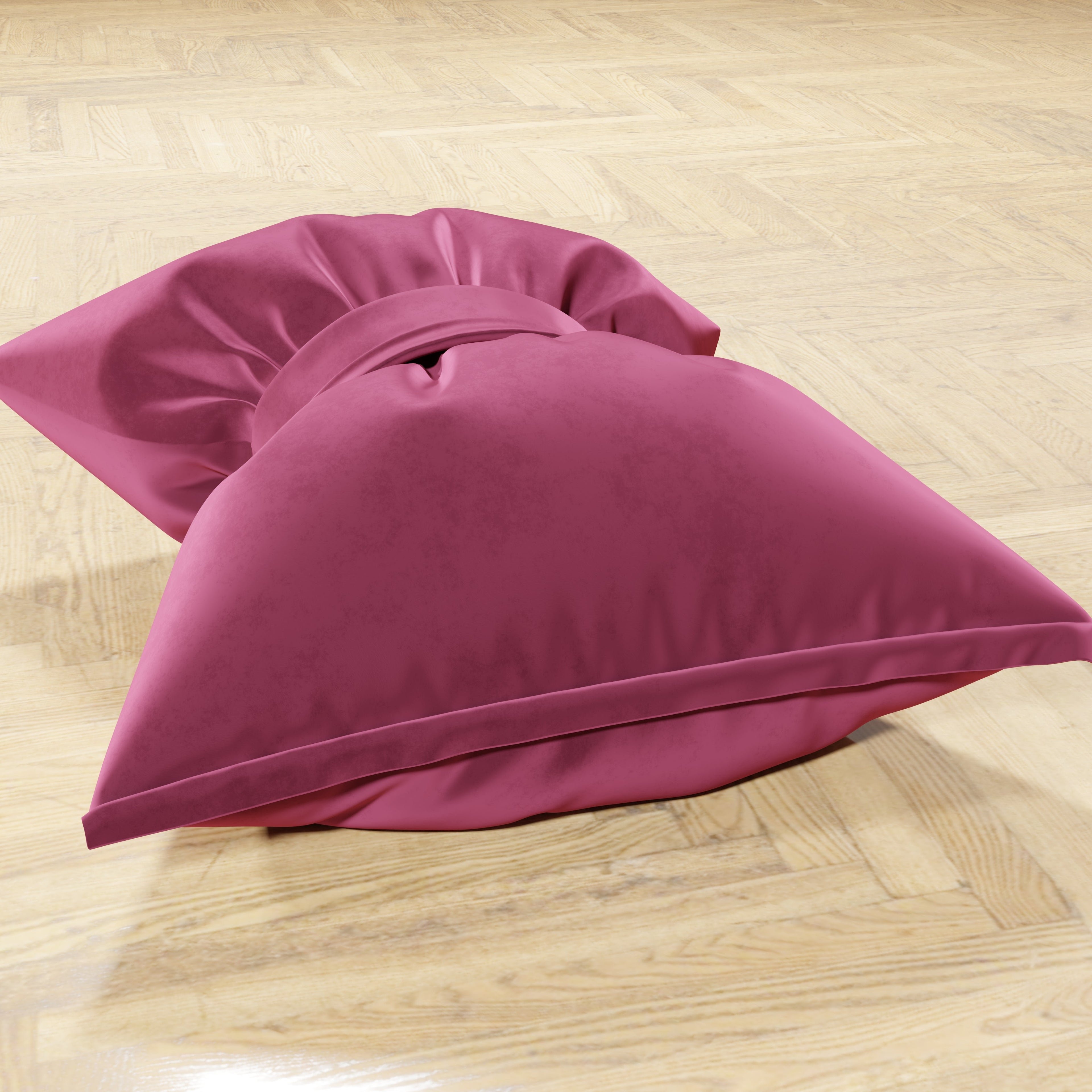 Cuscino Arredo Fiocco in Velluto 40x50 cm, Cuscino divano Fucsia