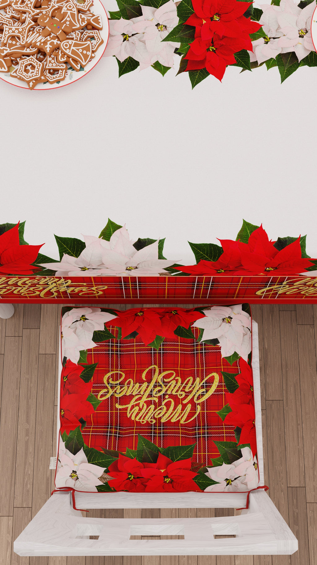 Cuscini per Sedie Natalizi Coprisedia Natalizi 6 Pezzi Floreale.