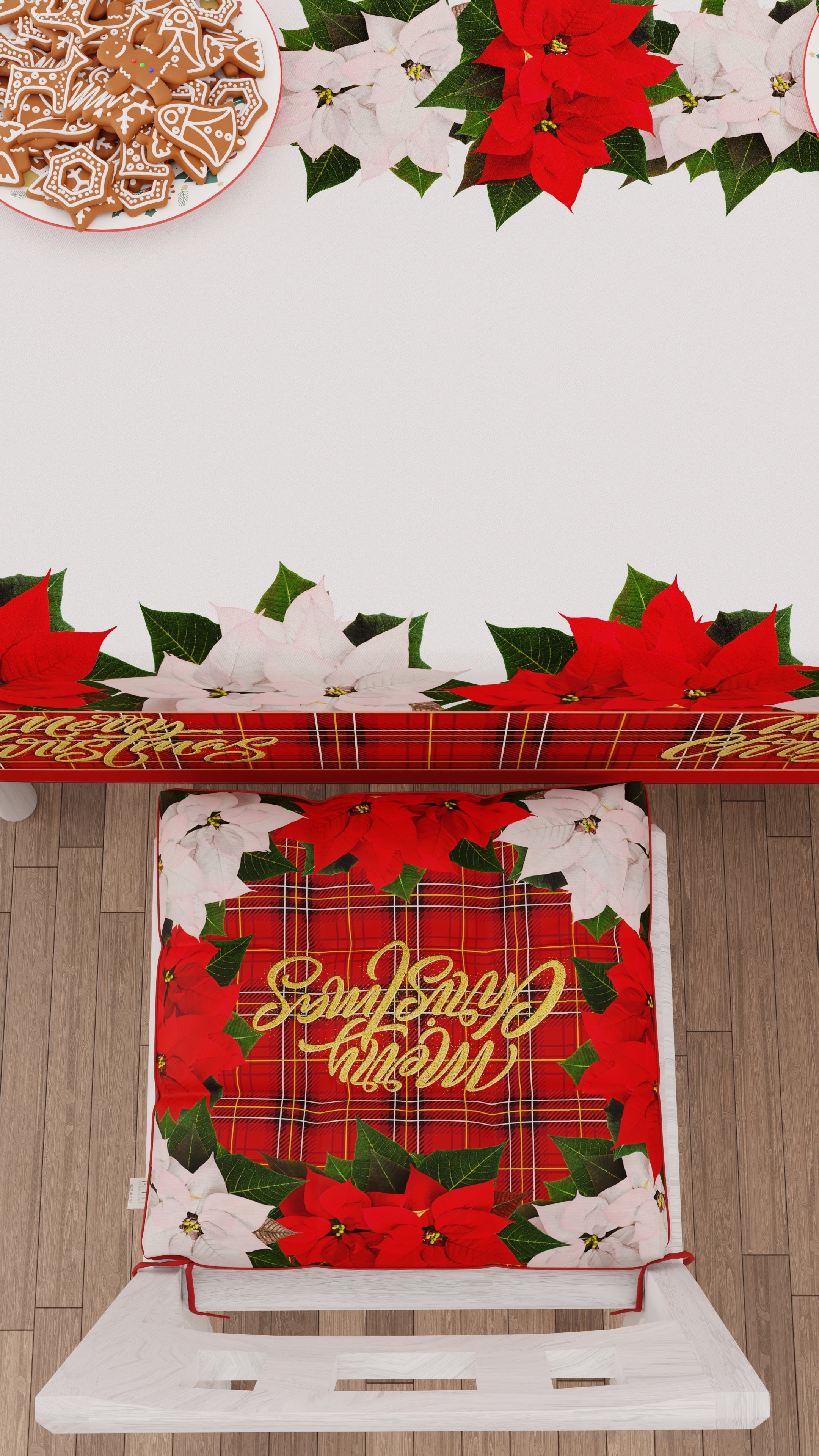 Cuscini per Sedie Natalizi Coprisedia Natalizi 6 Pezzi Floreale.