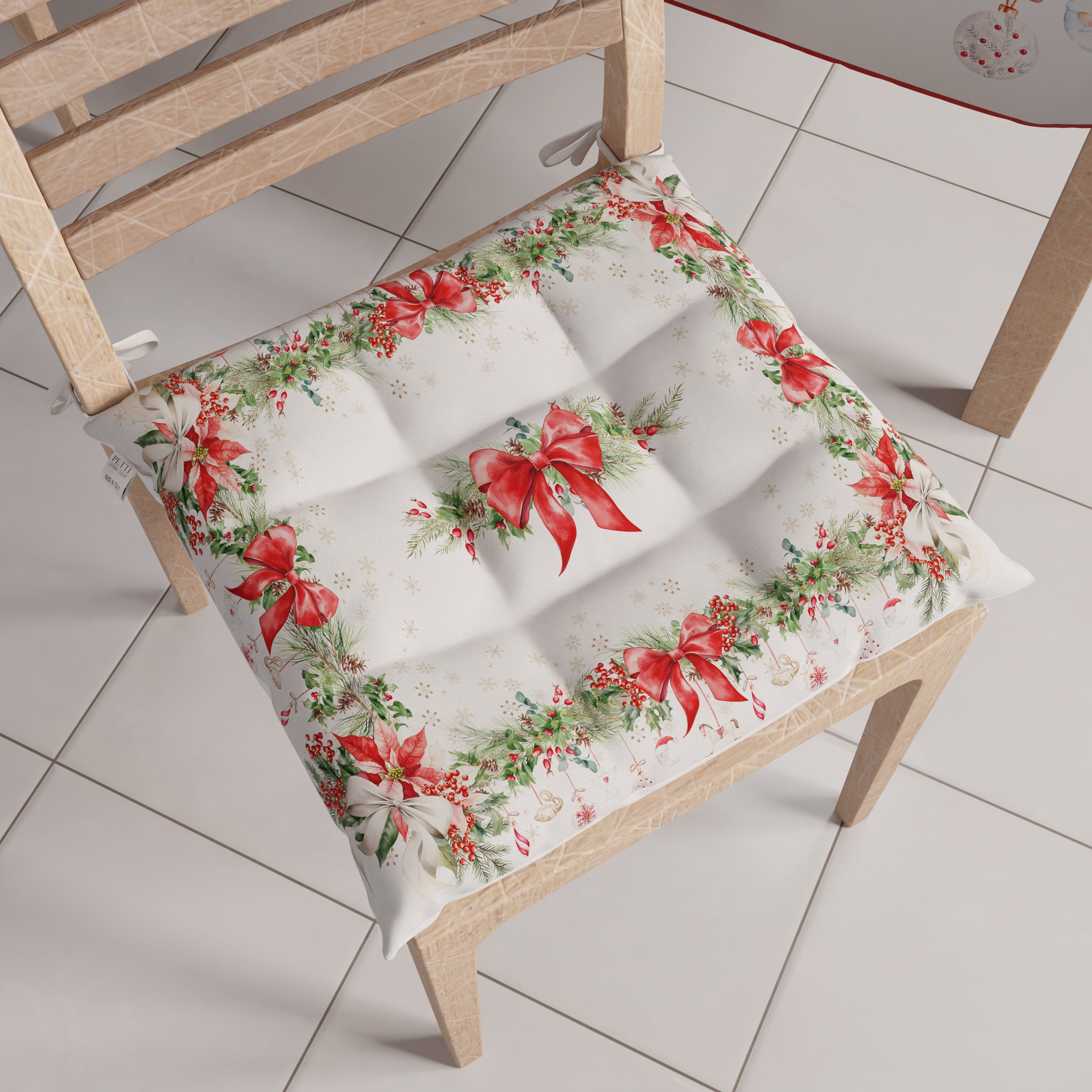 Cuscini per Sedie Natalizi Coprisedia Natalizi 6 Pezzi Ghirlanda Natale