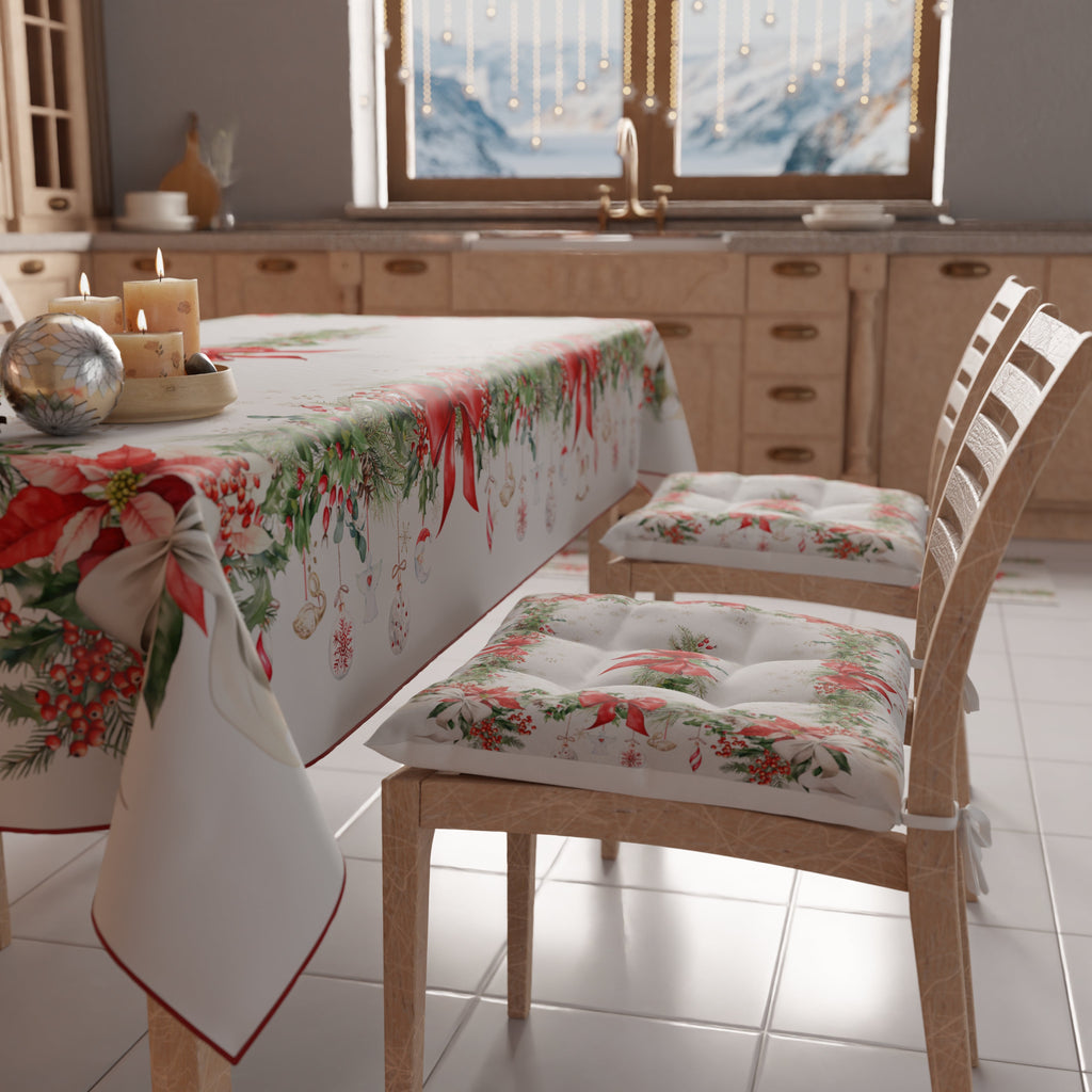 Cuscini per Sedie Natalizi Coprisedia Natalizi 6 Pezzi Ghirlanda Natale