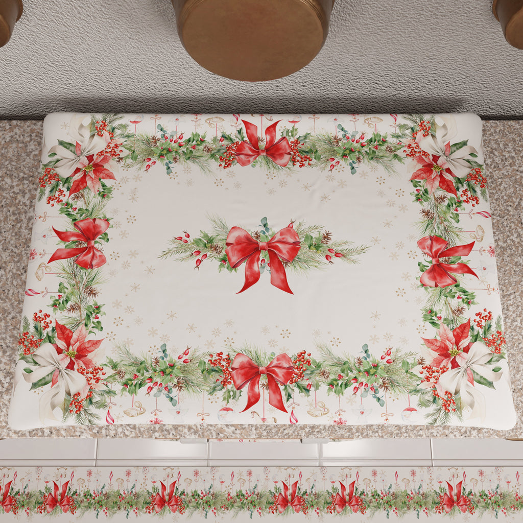 Coprifornello Natalizio Coprifuochi Cucina in Stampa Digitale Ghirlanda Natale