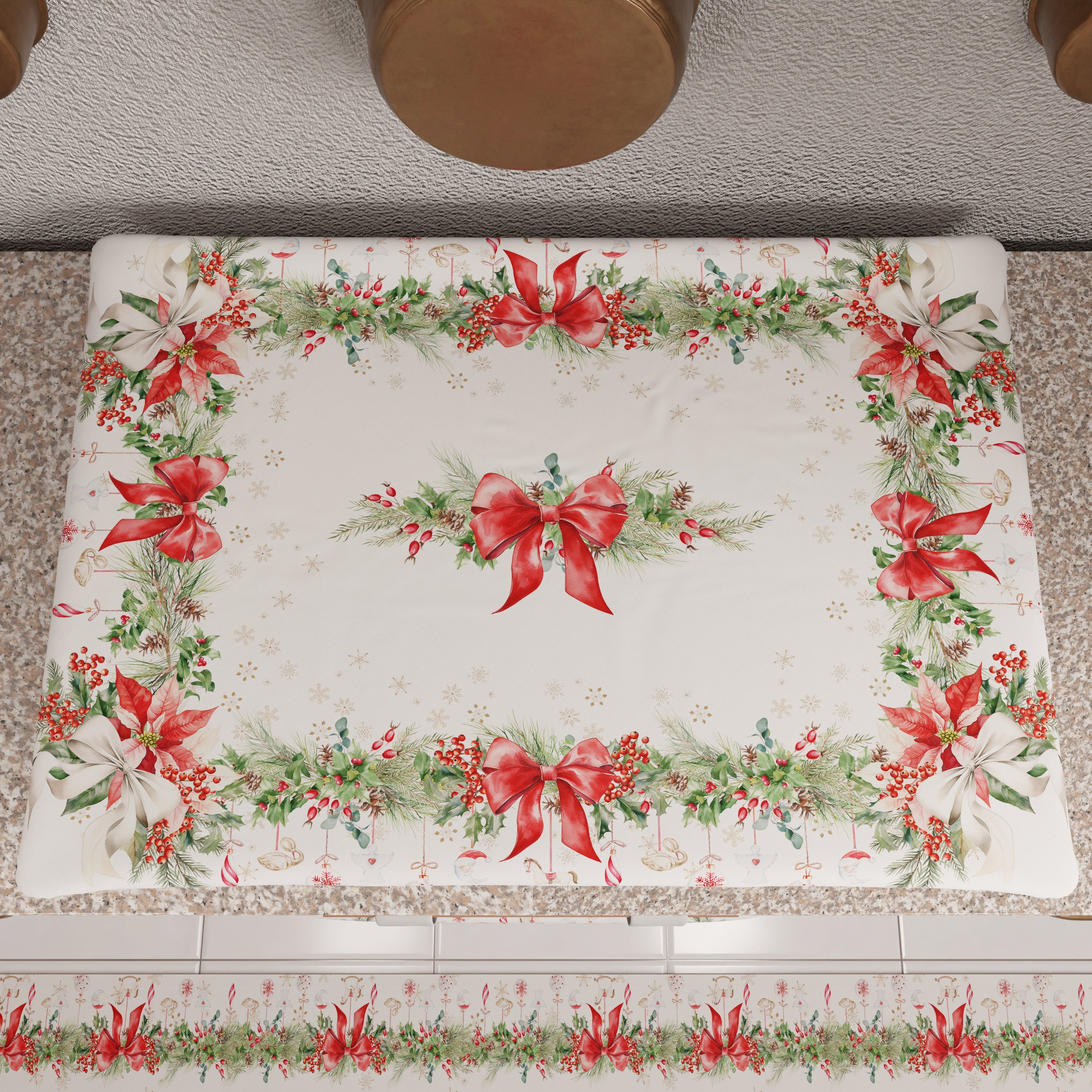 Coprifornello Natalizio Coprifuochi Cucina in Stampa Digitale Ghirlanda Natale