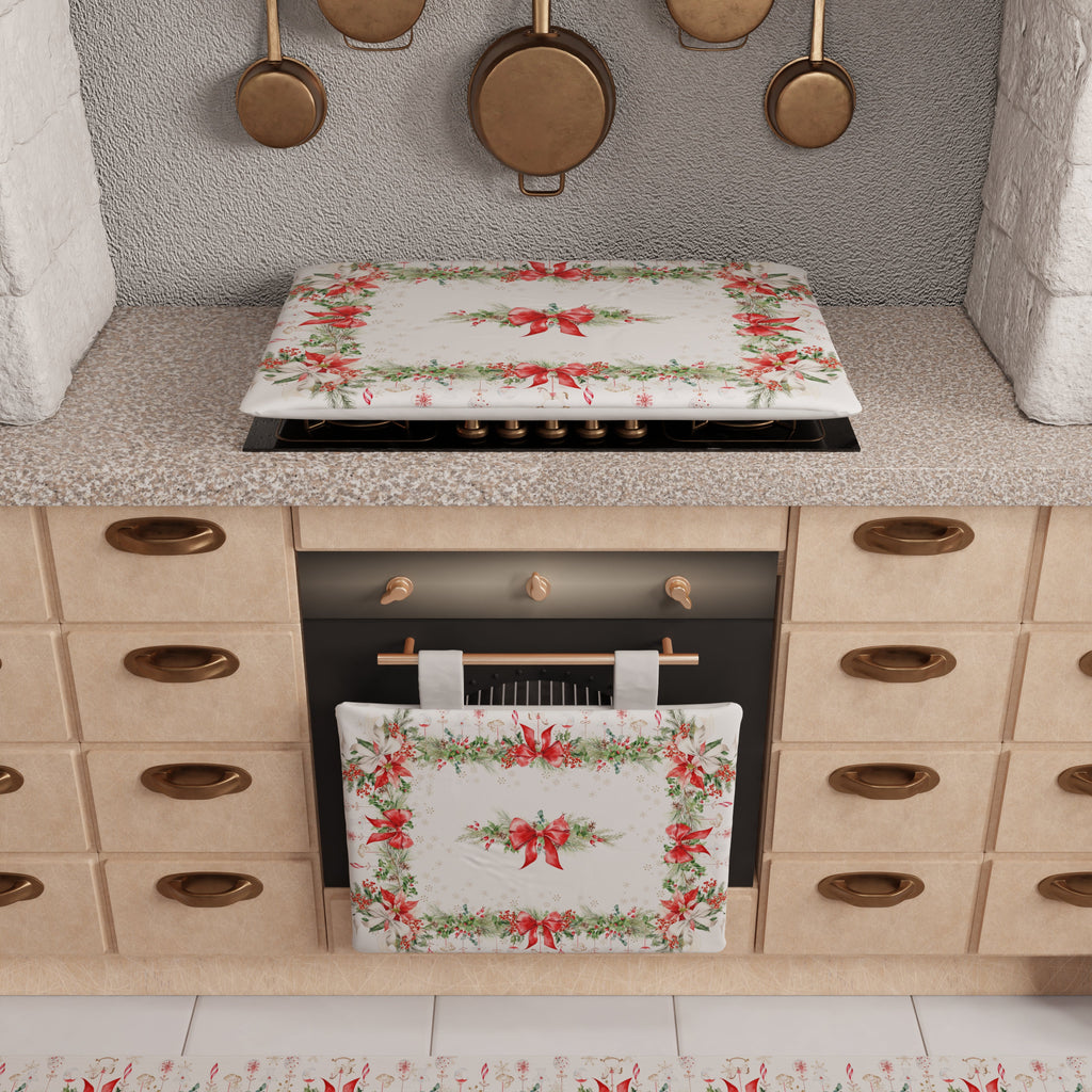 Coprifornello Natalizio Coprifuochi Cucina in Stampa Digitale Ghirlanda Natale