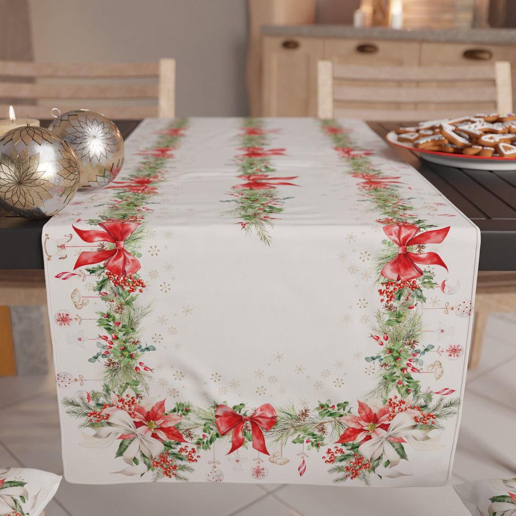 Runner Natalizi, Runner Tavola Natalizio, Tovaglia Runner Natalizia, Runner Cucina Ghirlanda Natale