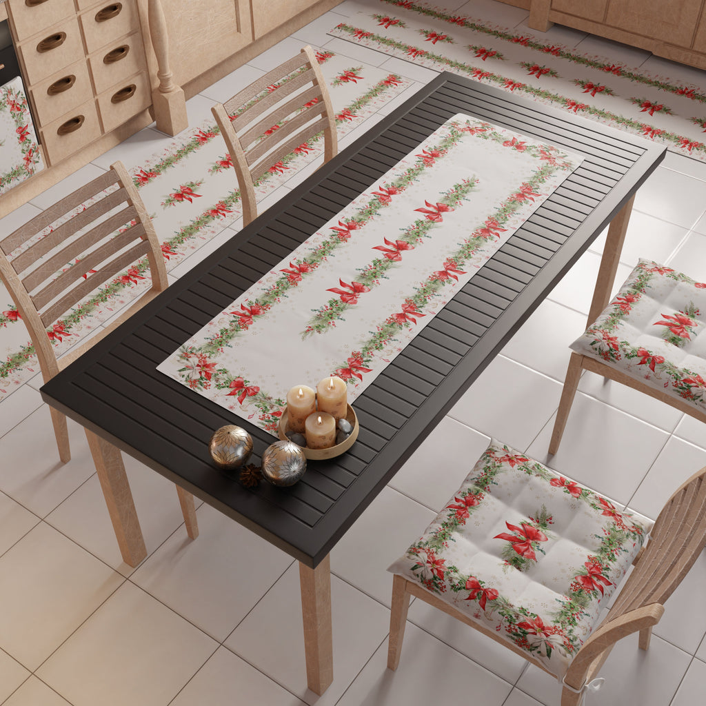 Runner Natalizi, Runner Tavola Natalizio, Tovaglia Runner Natalizia, Runner Cucina Ghirlanda Natale