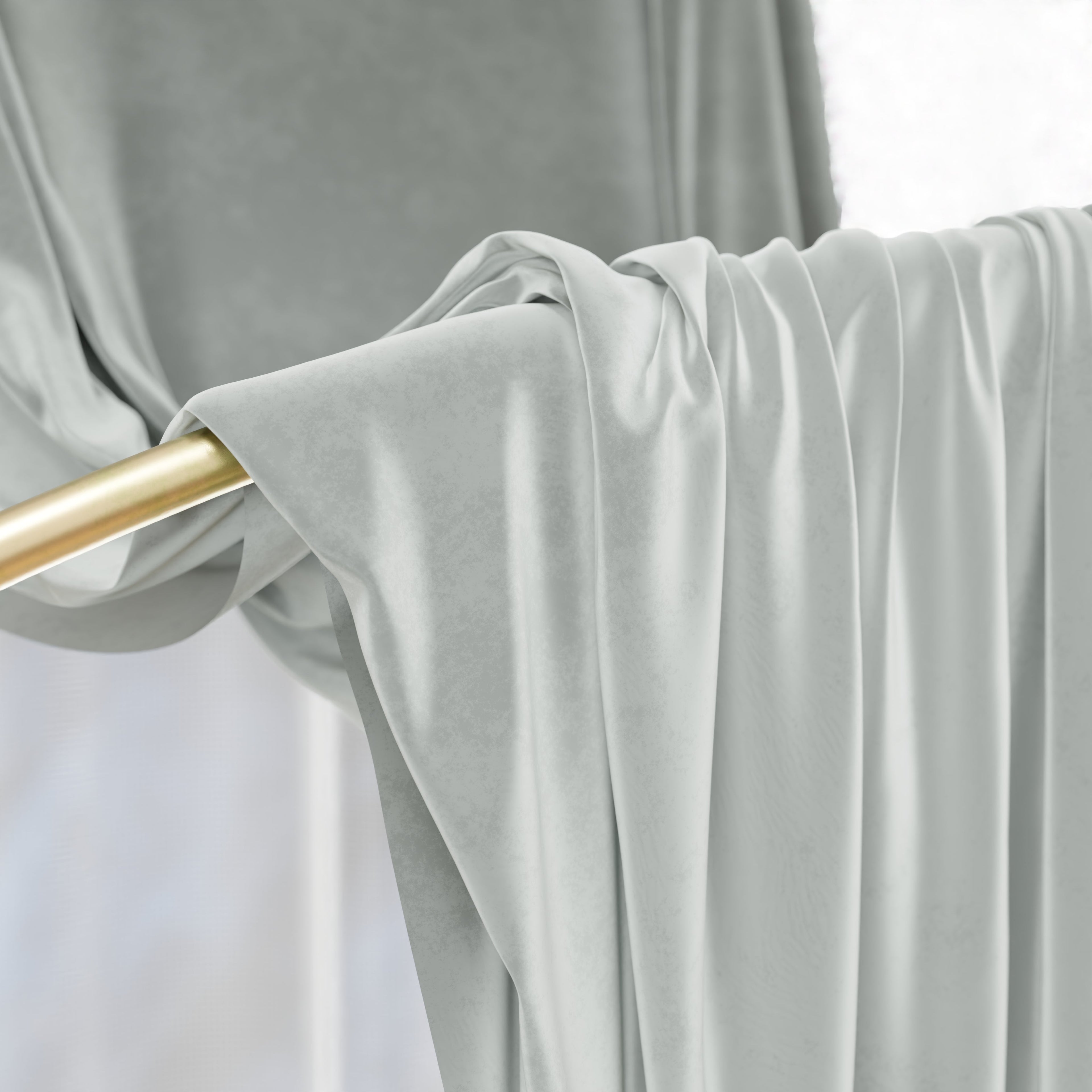 Tenda a Pannello in Velluto per Interni con Anelli, 140x280 cm, Grigio Chiaro