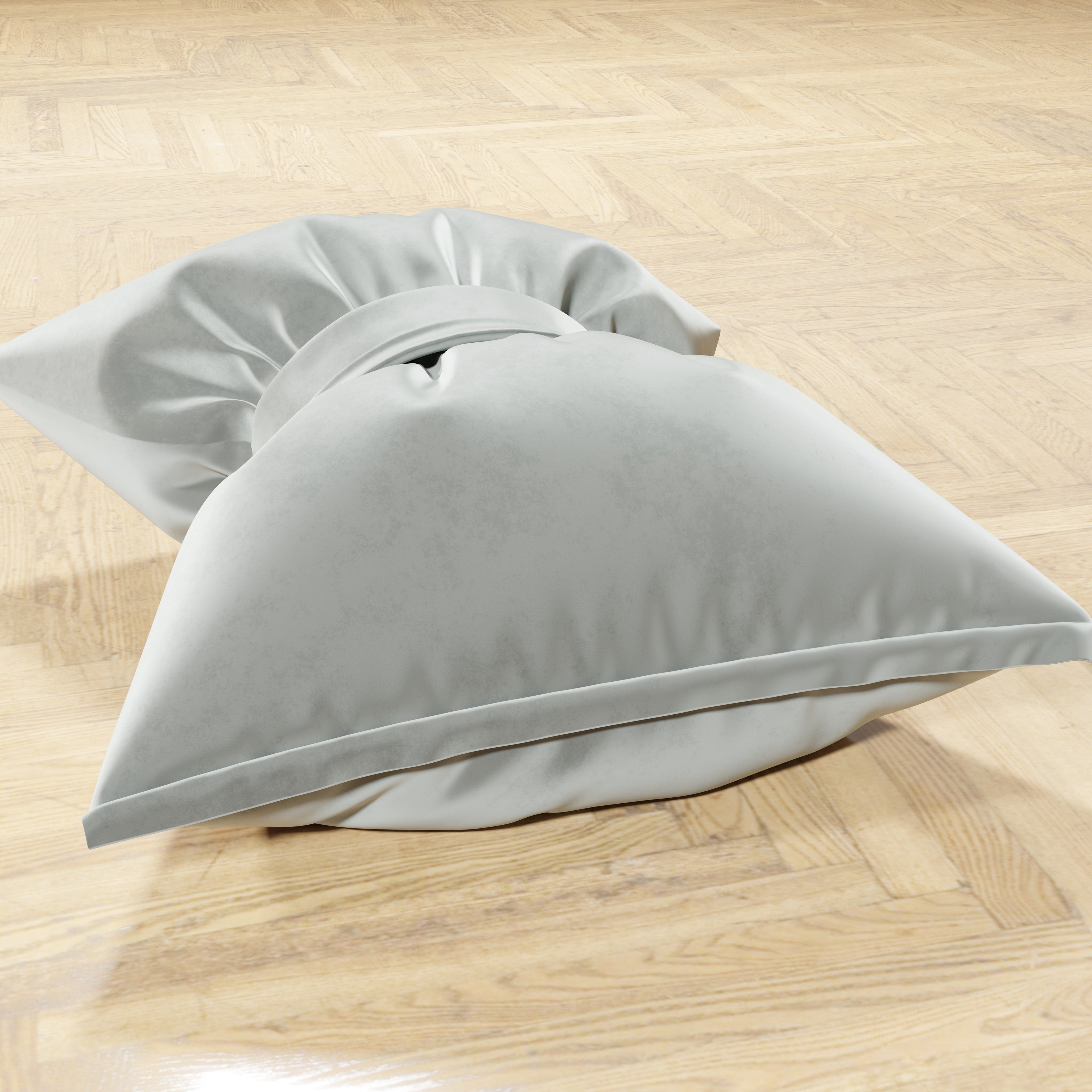 Cuscino Arredo Fiocco in Velluto 40x50 cm, Cuscino divano Grigio Chiaro