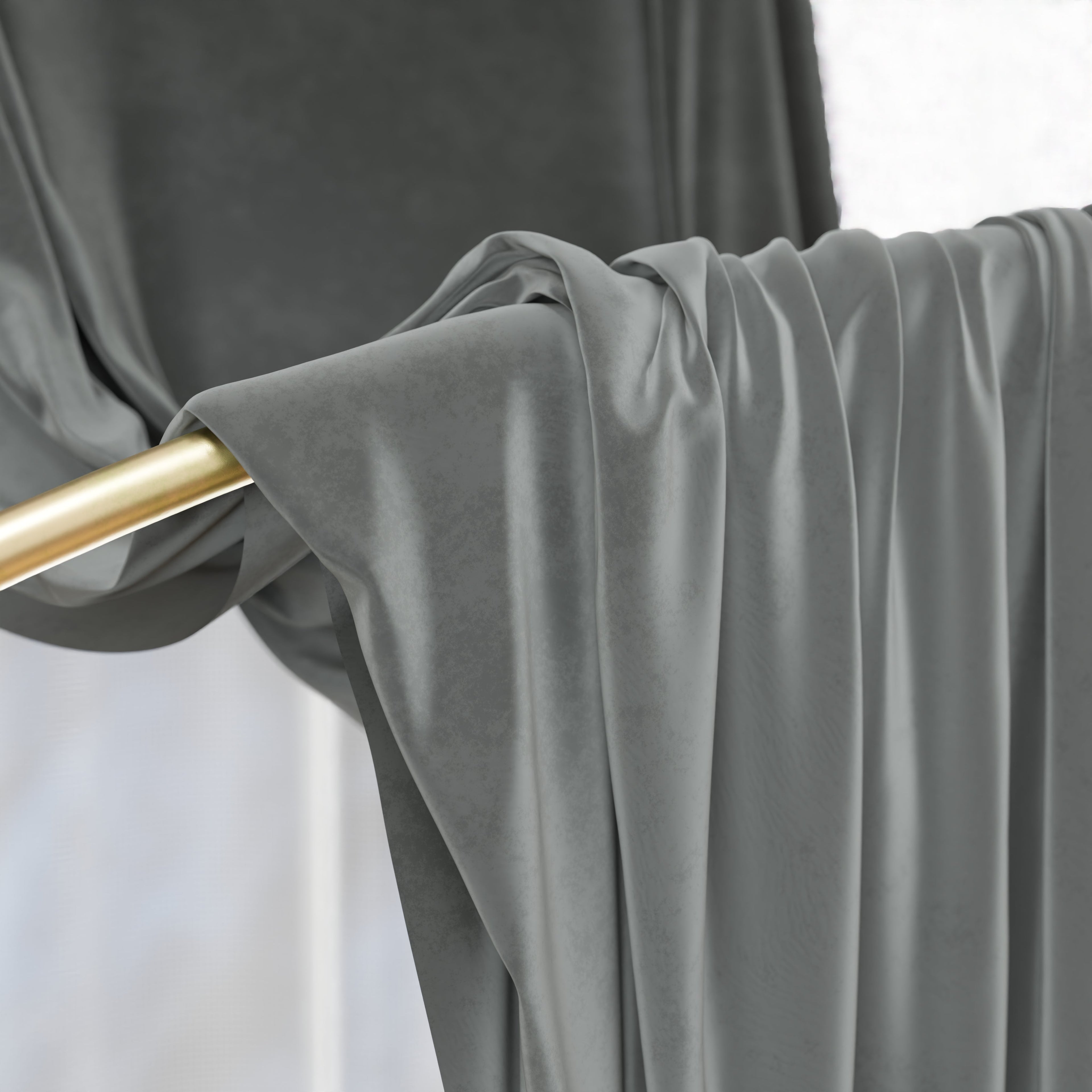 Tenda a Pannello in Velluto per Interni con Anelli, 140x280 cm, Grigio Scuro