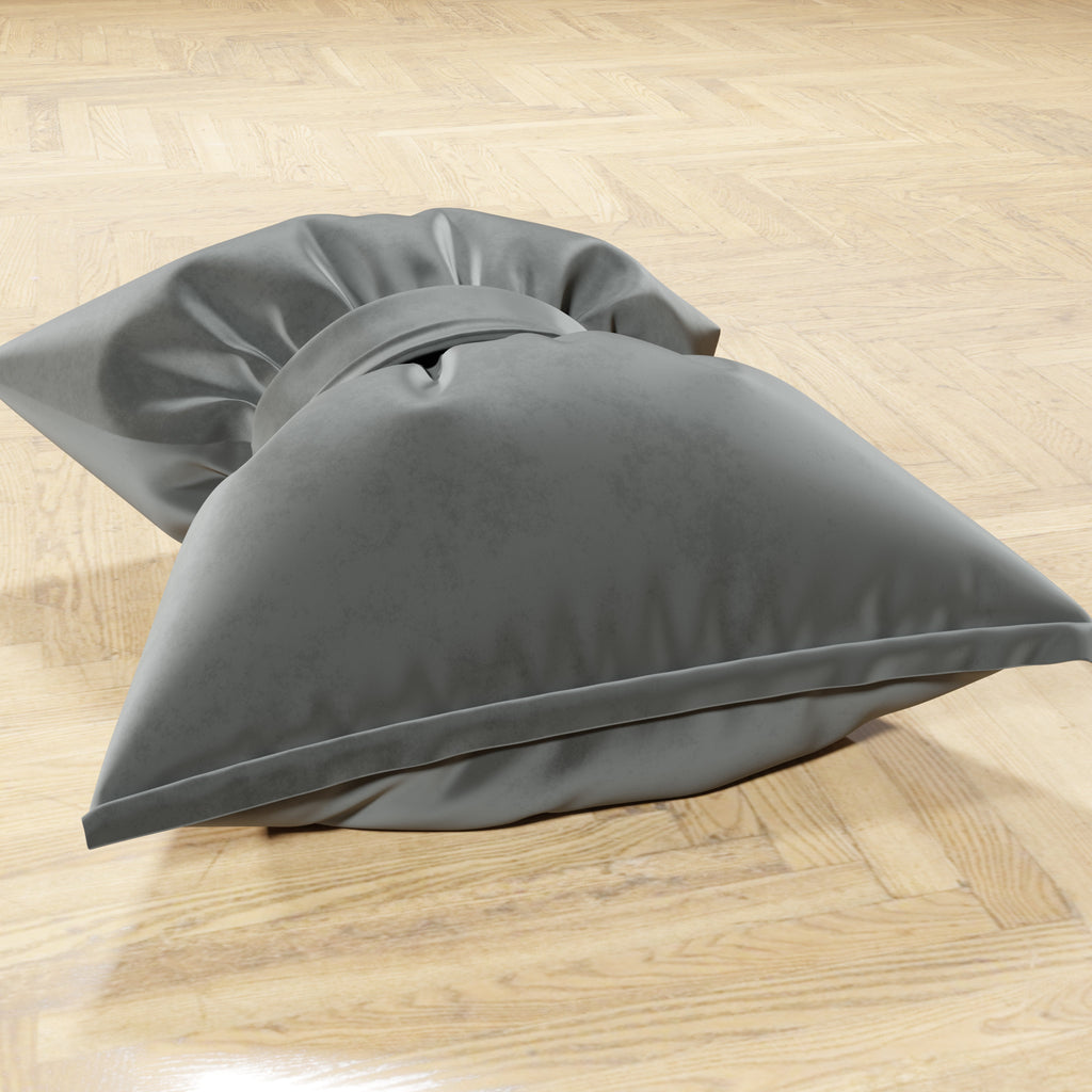 Cuscino Arredo Fiocco in Velluto 40x50 cm, Cuscino divano Grigio Scuro