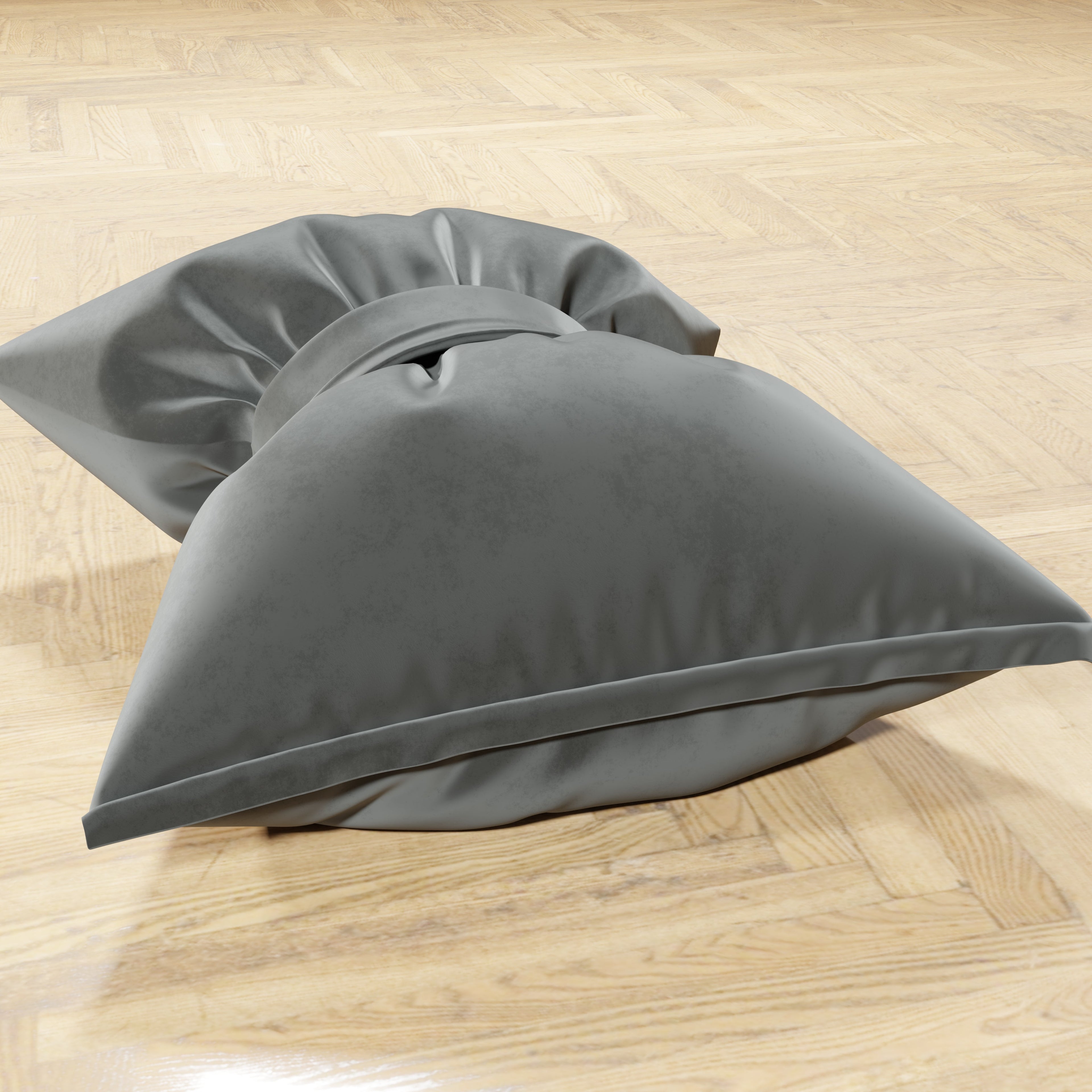 Cuscino Arredo Fiocco in Velluto 40x50 cm, Cuscino divano Grigio Scuro