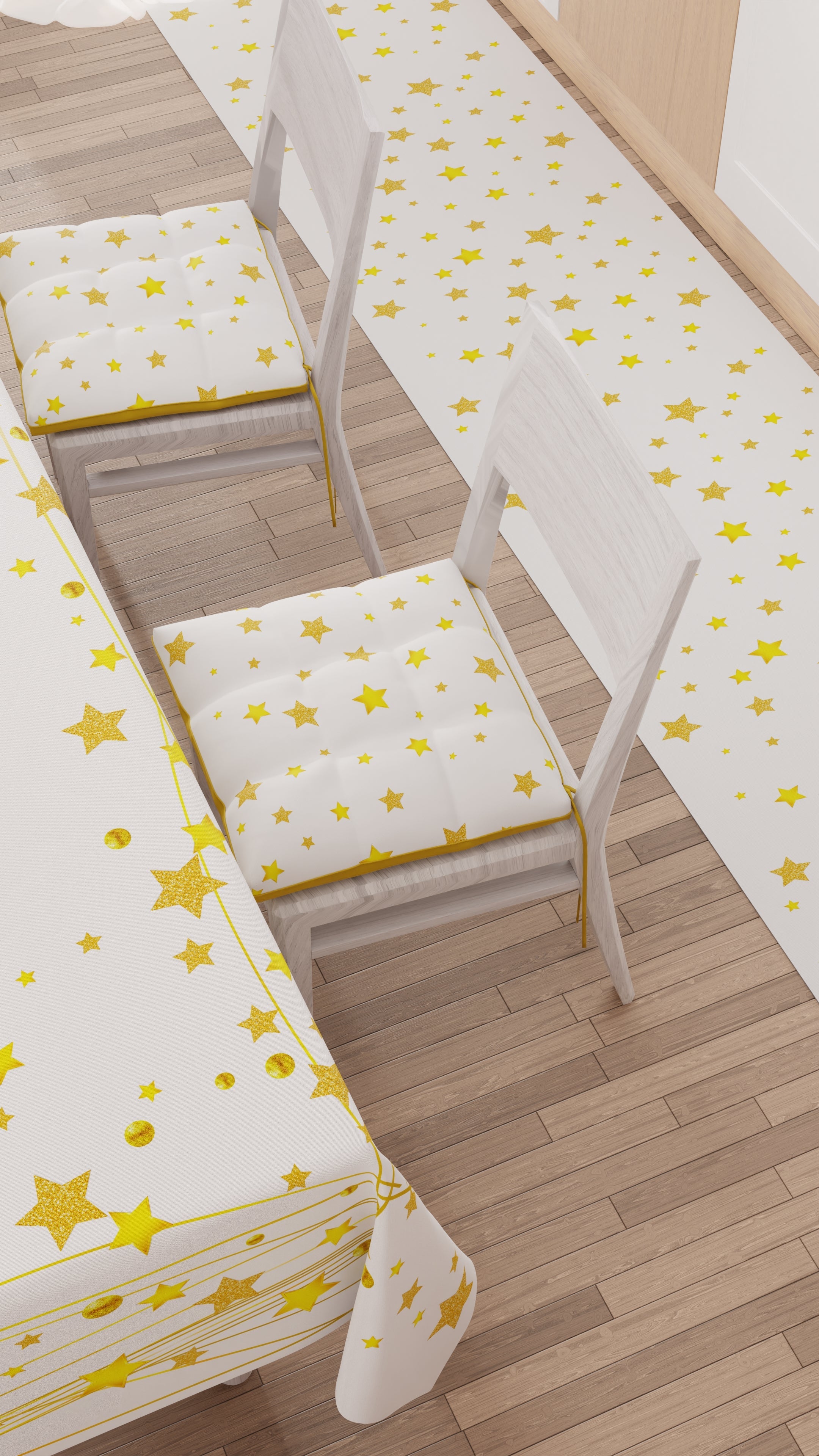 Cuscini per Sedie Natalizi Coprisedia Natalizi 6 Pezzi Gold Stars.