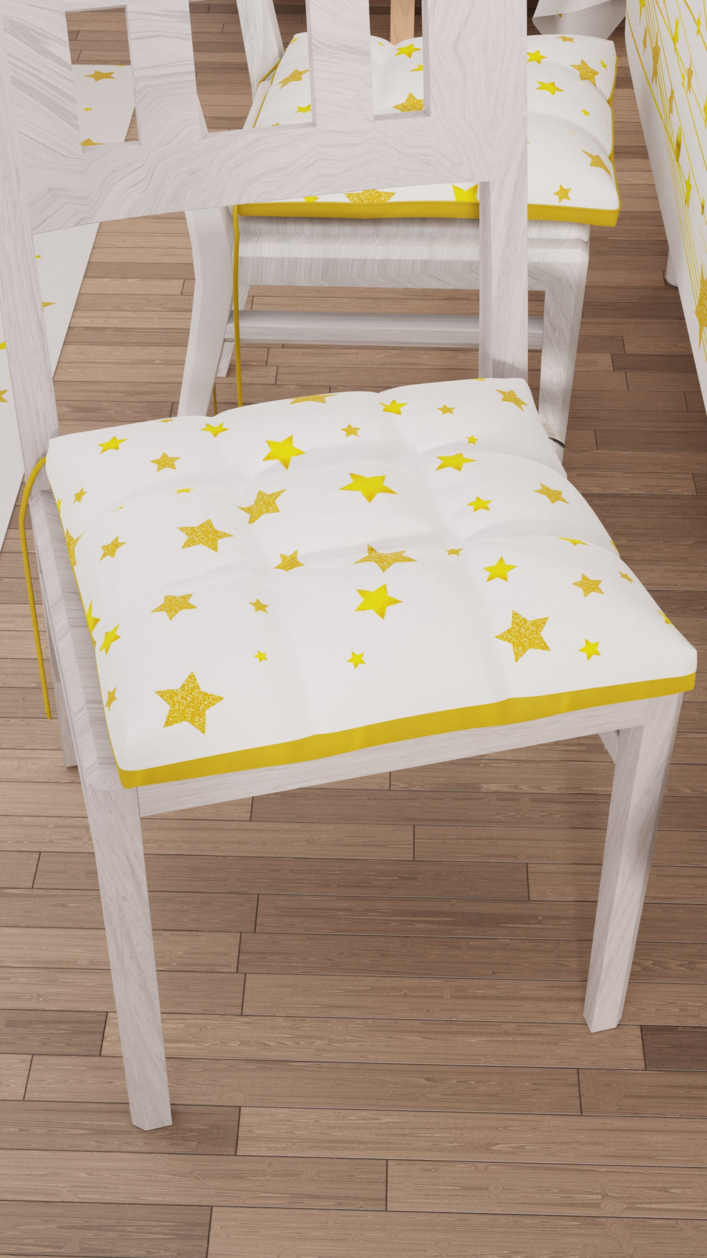 Cuscini per Sedie Natalizi Coprisedia Natalizi 6 Pezzi Gold Stars.