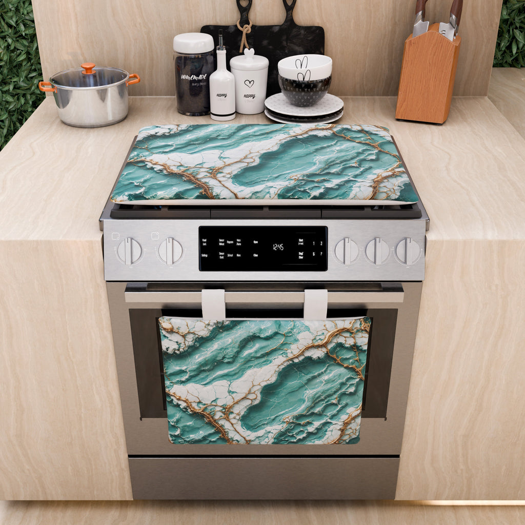 Copriforno Elegante Moderno Effetto Marmo Aquatique