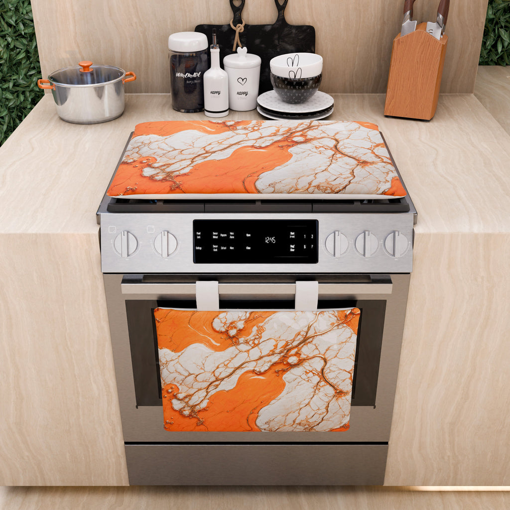 Copriforno Elegante Moderno Effetto Marmo Aurange