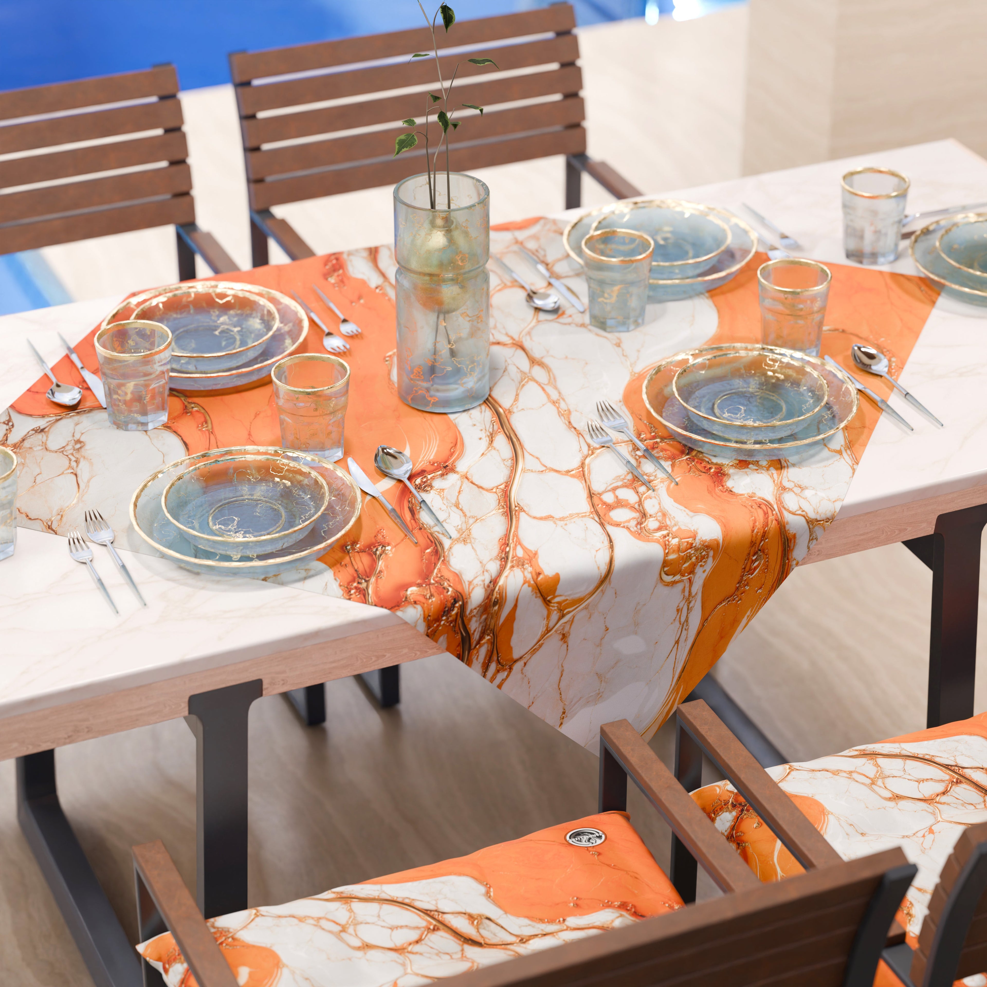 Centrotavola Moderno Effetto Marmo Aurange