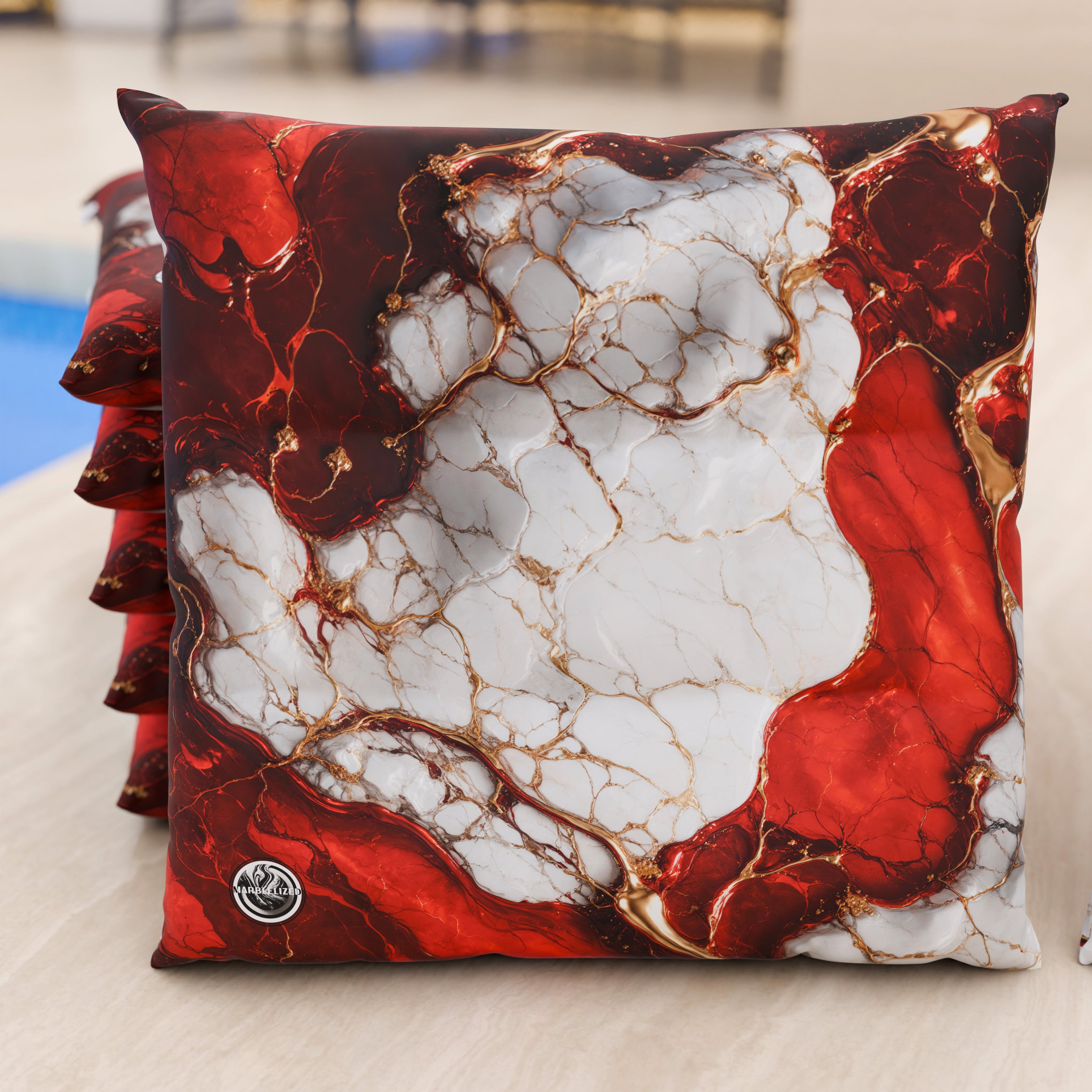 Cuscini per Sedie Cucina Eleganti Effetto Marmo Rosso - BLOODY