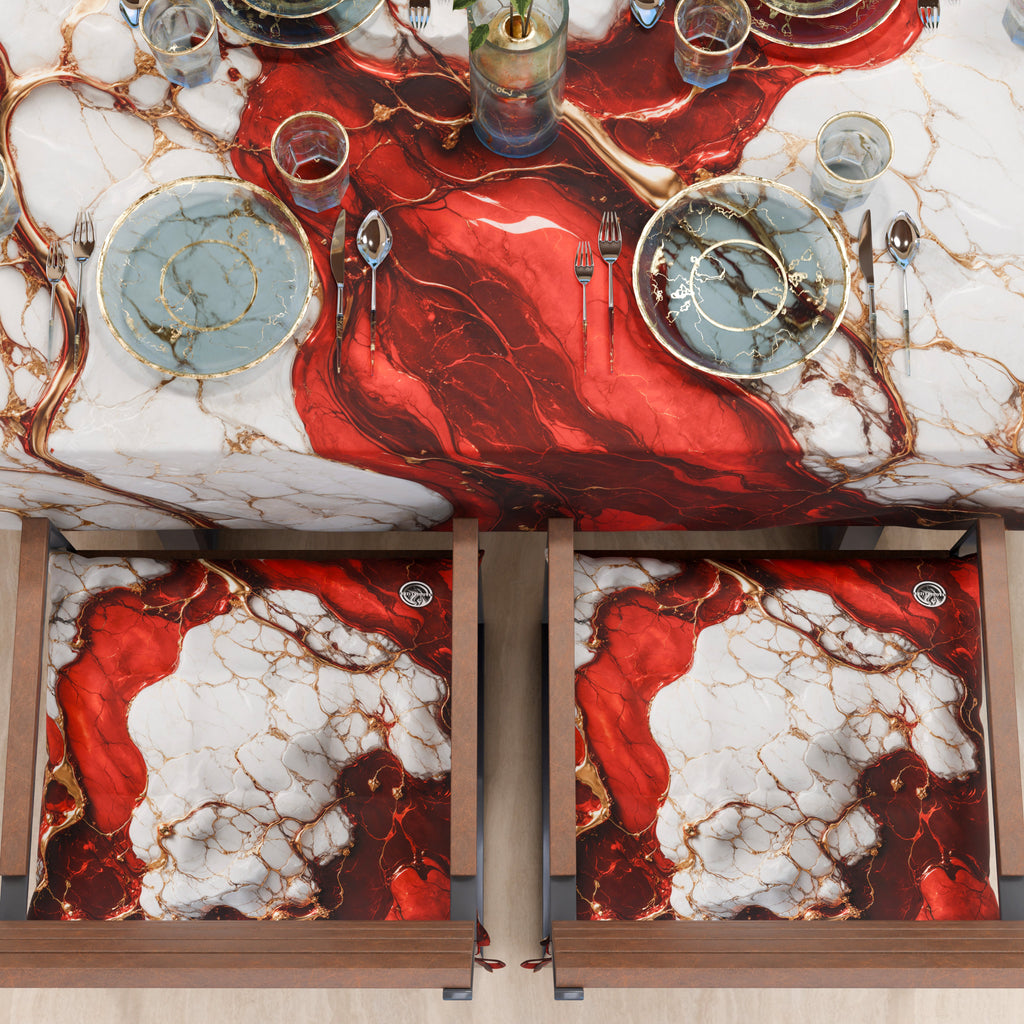 Cuscini per Sedie Cucina Eleganti Effetto Marmo Rosso - BLOODY