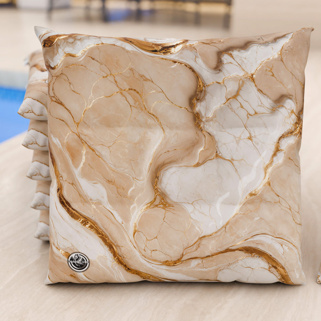 Cuscini per Sedie Cucina Eleganti Effetto Marmo Beige - DORACREAM