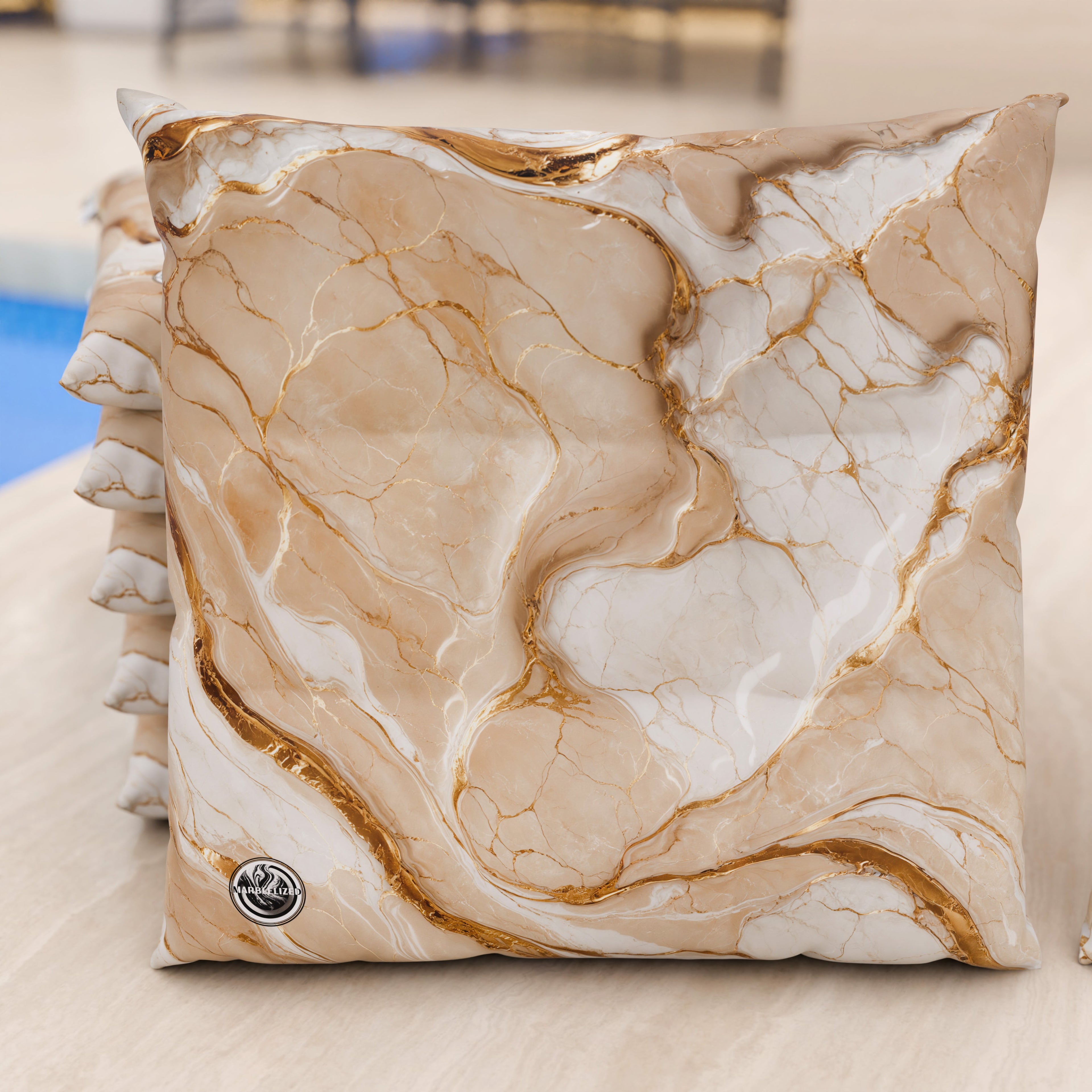 Cuscini per Sedie Cucina Eleganti Effetto Marmo Beige - DORACREAM