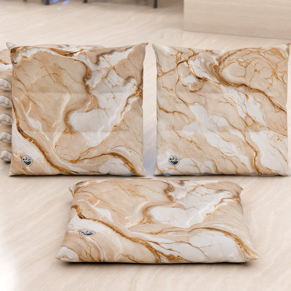 Cuscini per Sedie Cucina Eleganti Effetto Marmo Beige - DORACREAM