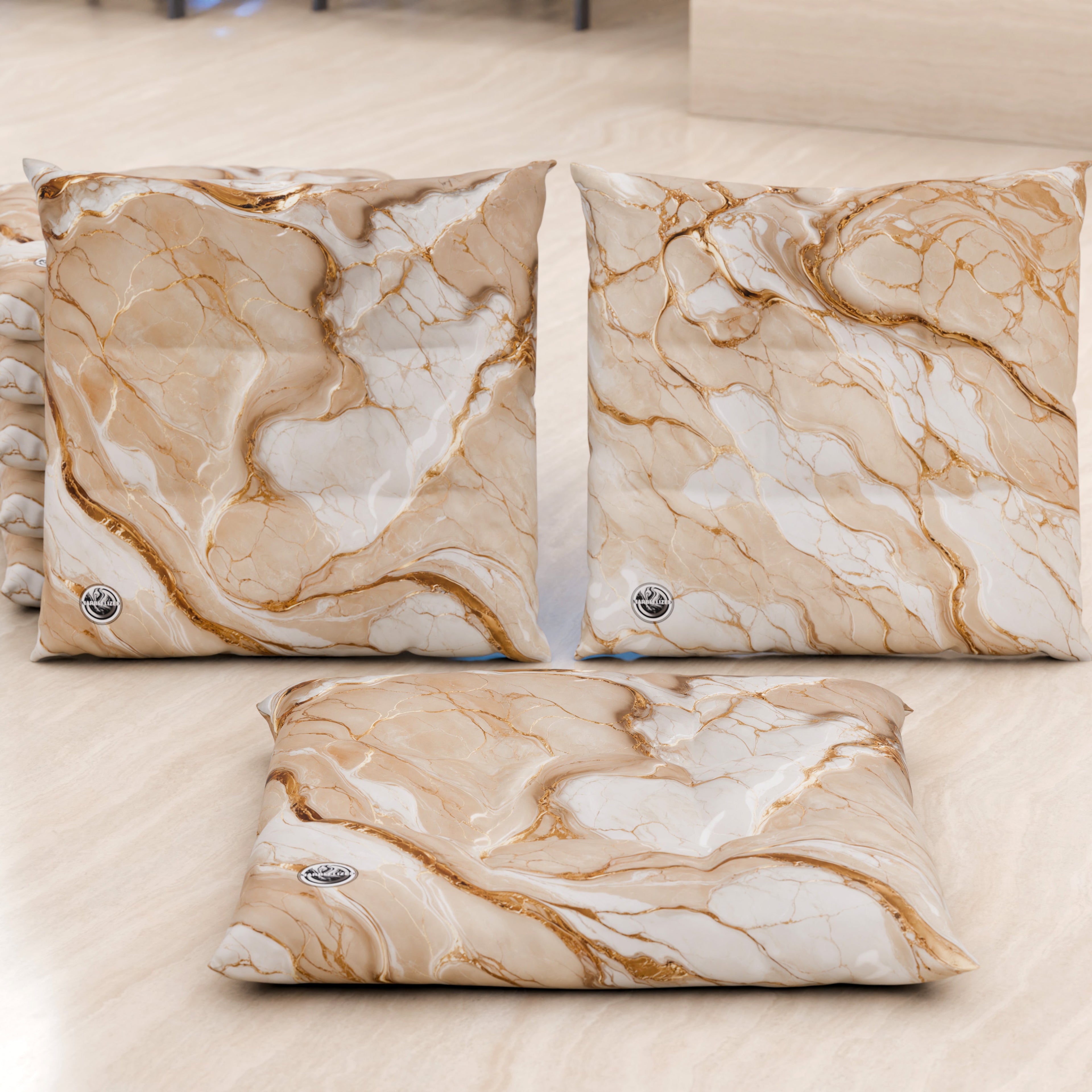 Cuscini per Sedie Cucina Eleganti Effetto Marmo Beige - DORACREAM