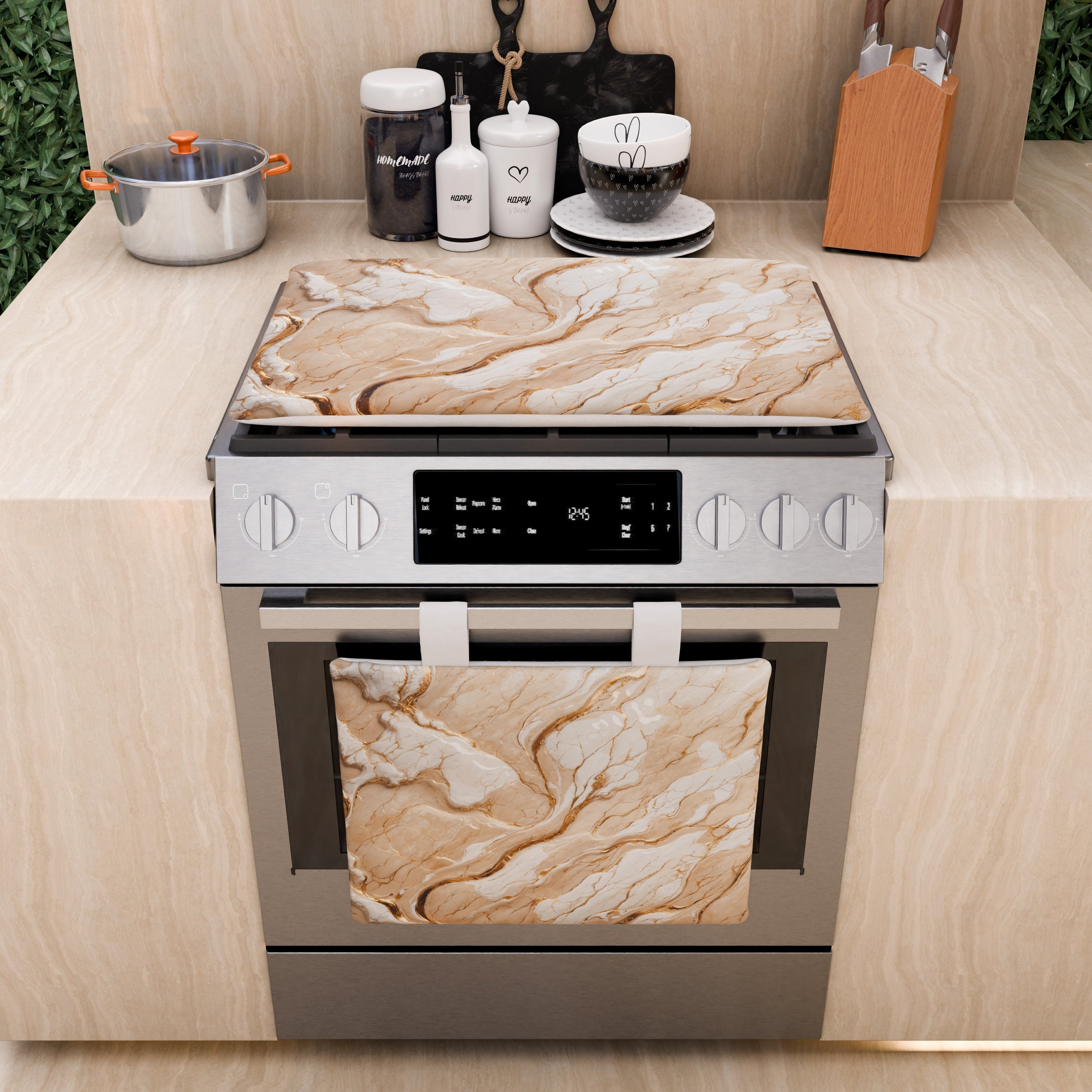 Copriforno Elegante Moderno Effetto Marmo Doracream