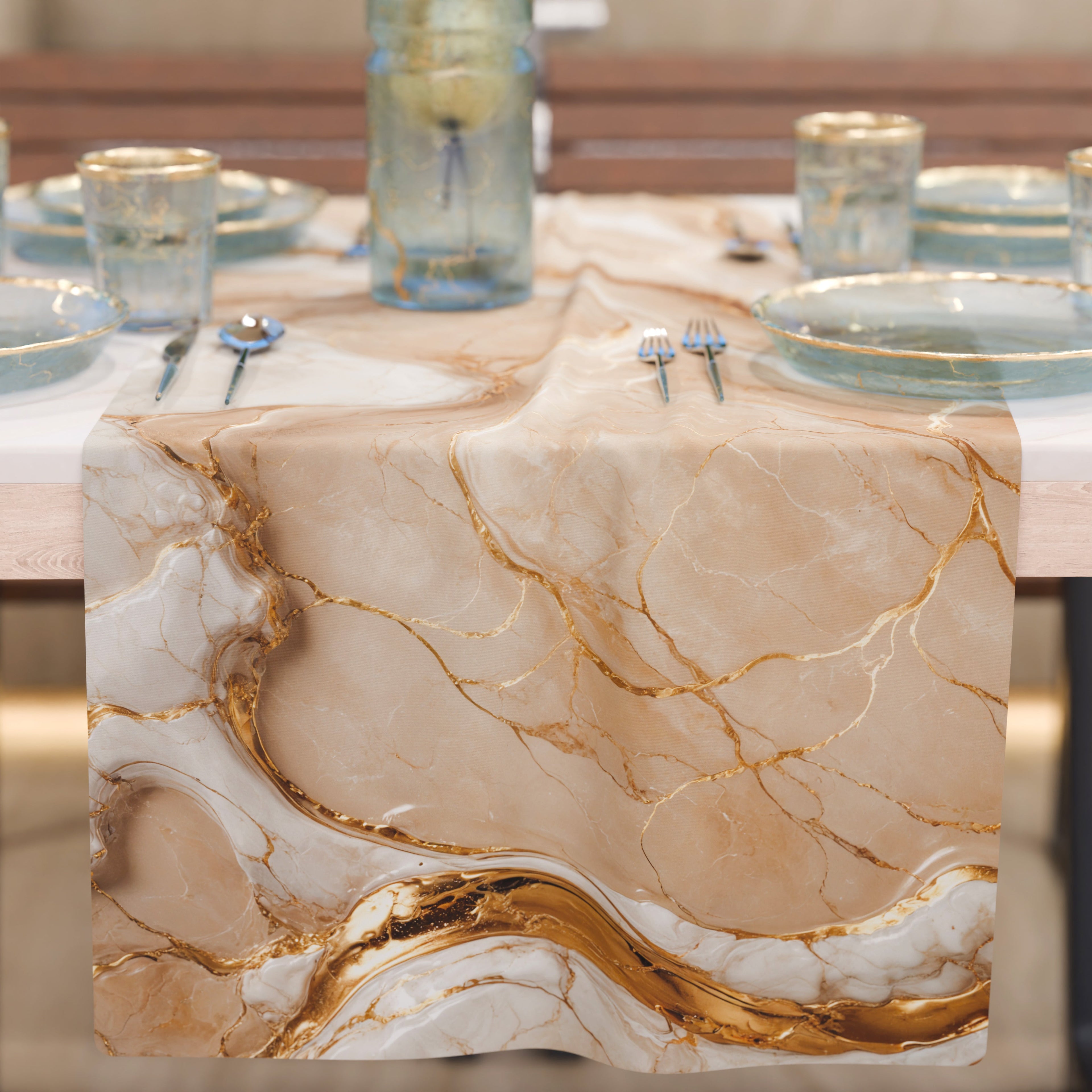 Runner da Tavola Moderno Effetto Marmo Doracream