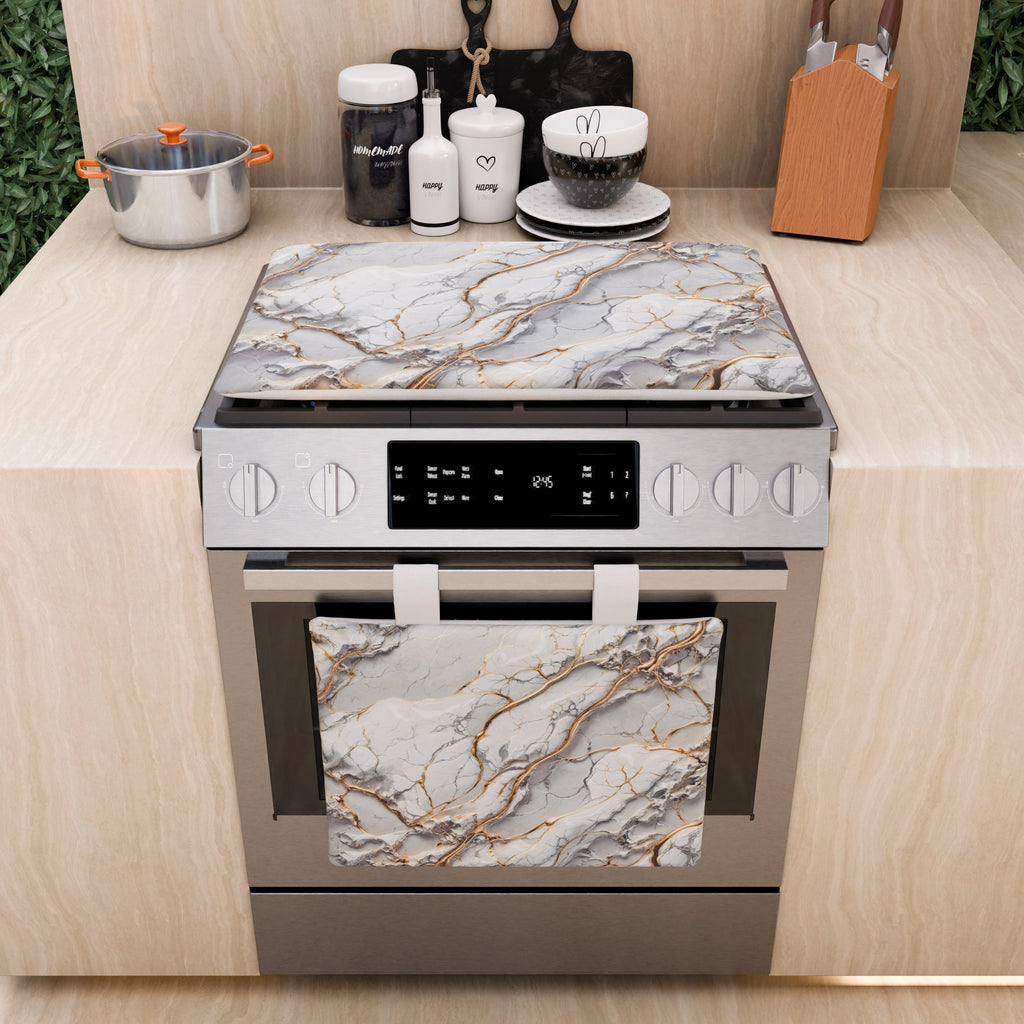 Copriforno Elegante Moderno Effetto Marmo Grafylux