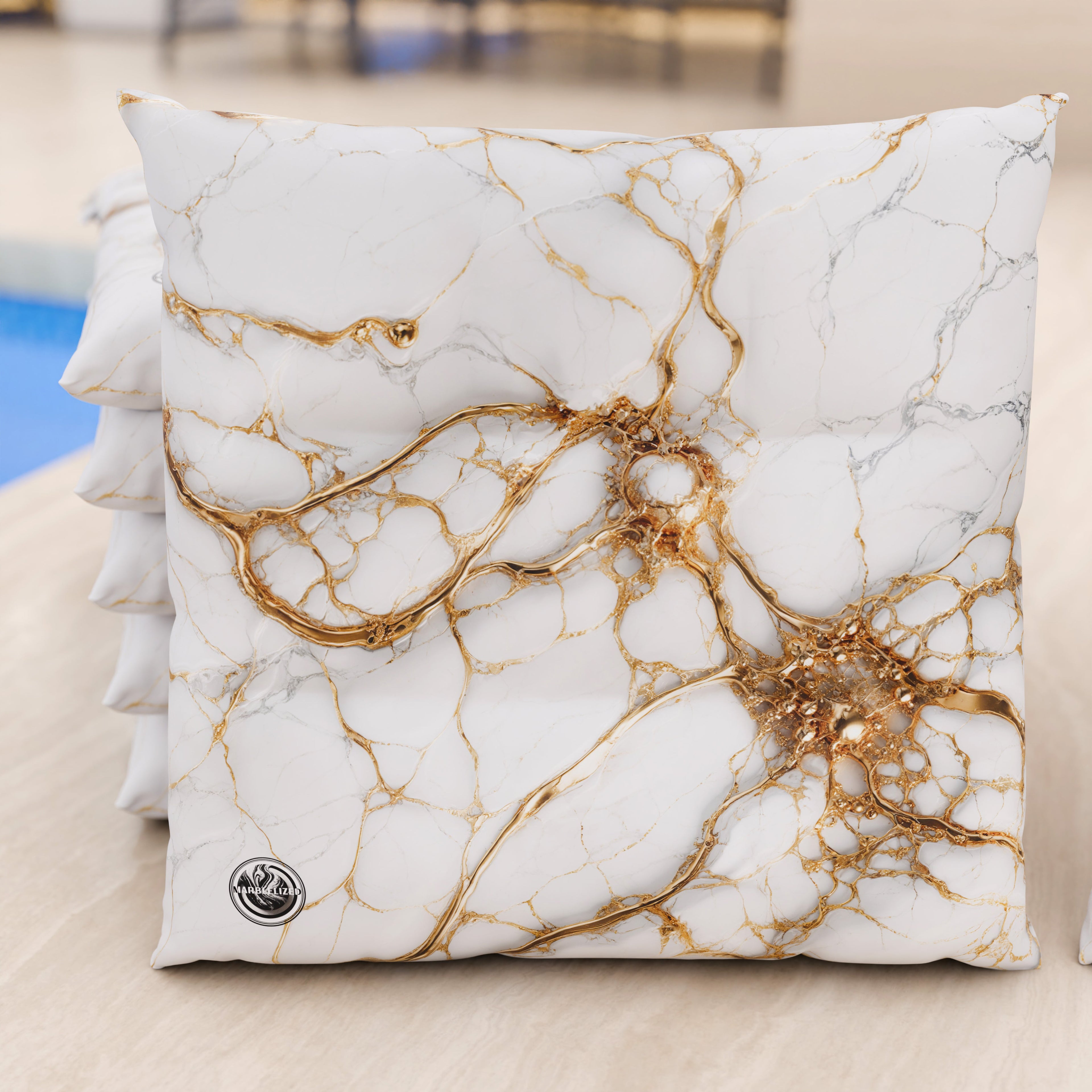 Cuscini per Sedie Cucina Eleganti Effetto Marmo Bianco - MARBLICE