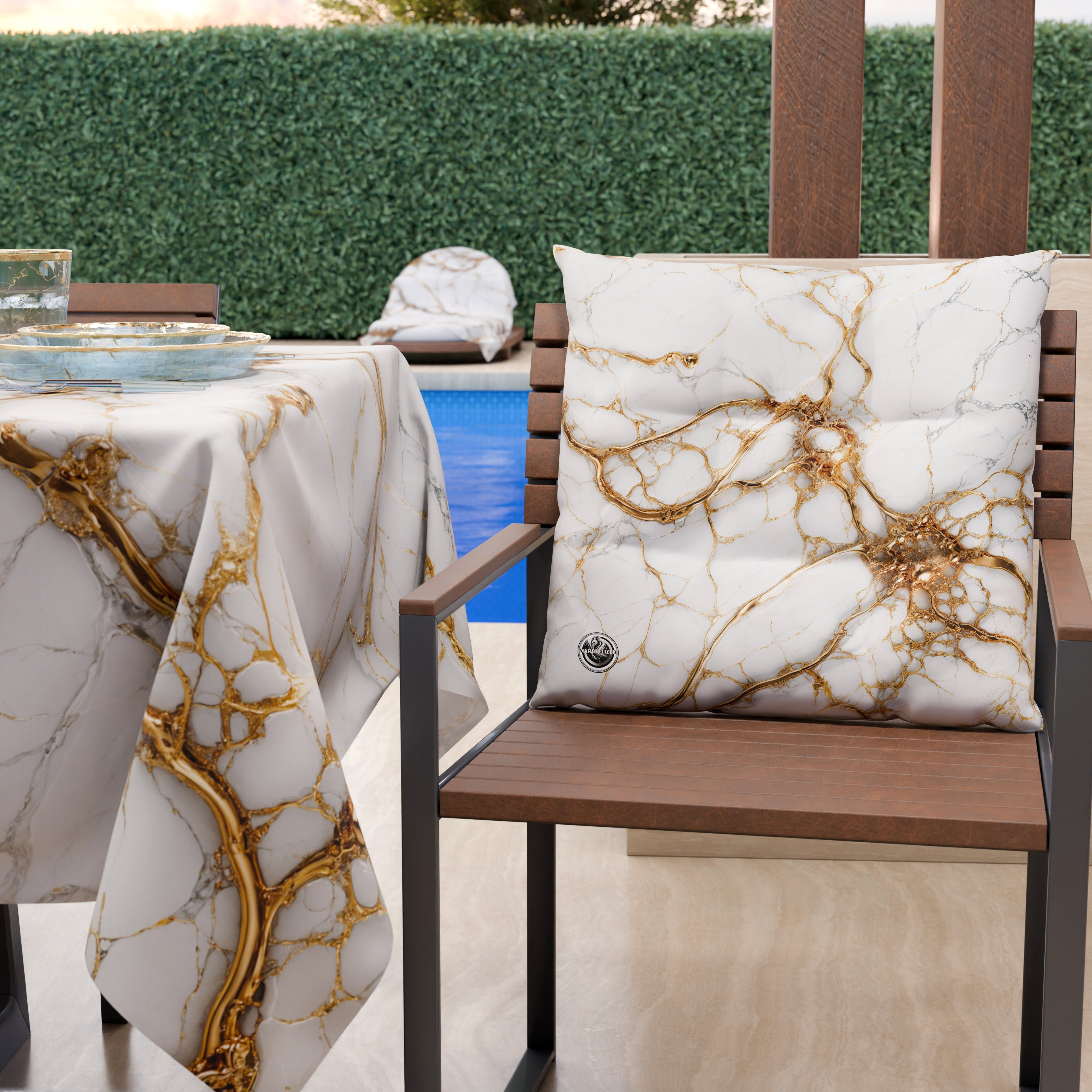 Cuscini per Sedie Cucina Eleganti Effetto Marmo Bianco - MARBLICE