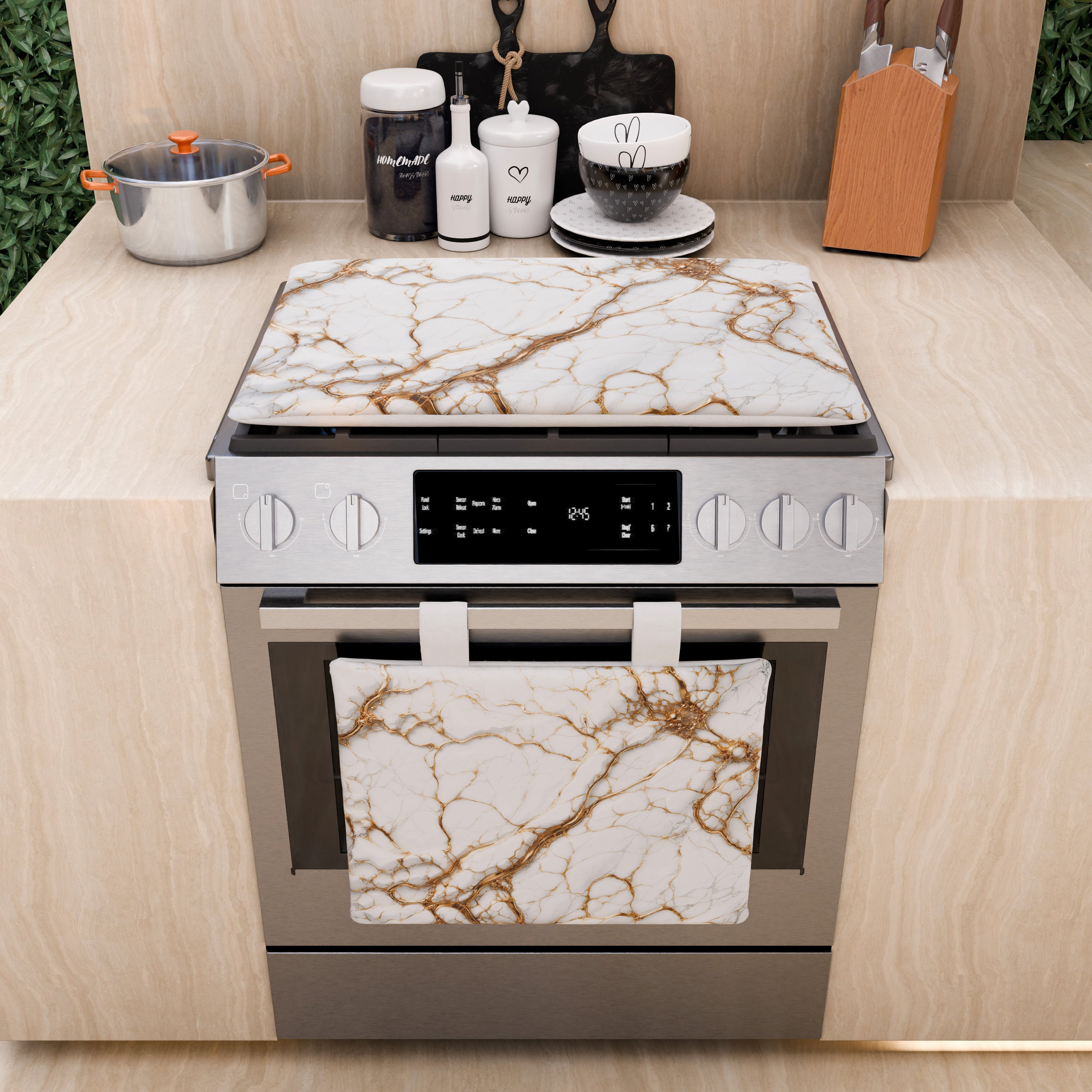 Copriforno Elegante Moderno Effetto Marmo Marblice