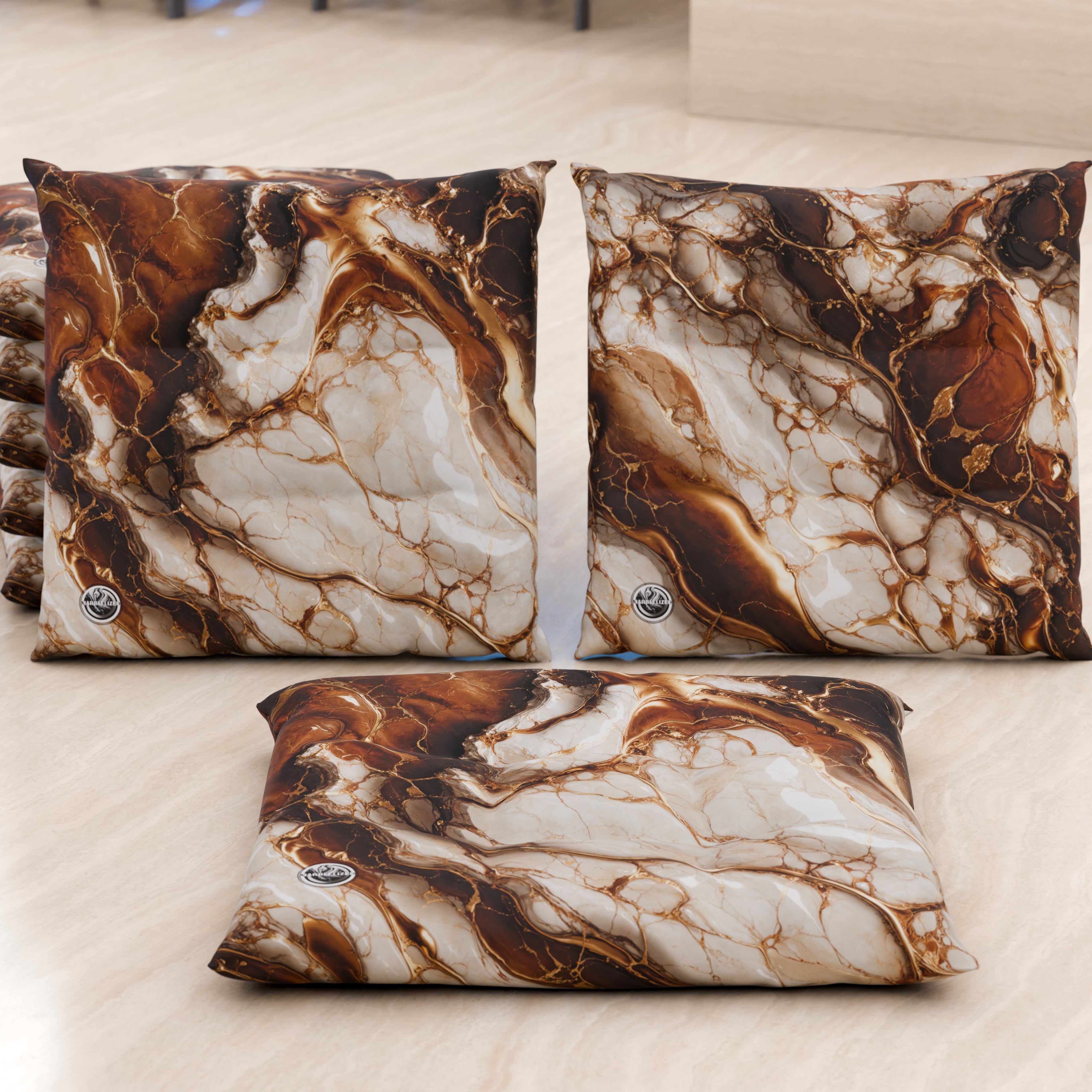 Cuscini per Sedie Cucina Eleganti Effetto Marmo Marrone - MOCHACCINO
