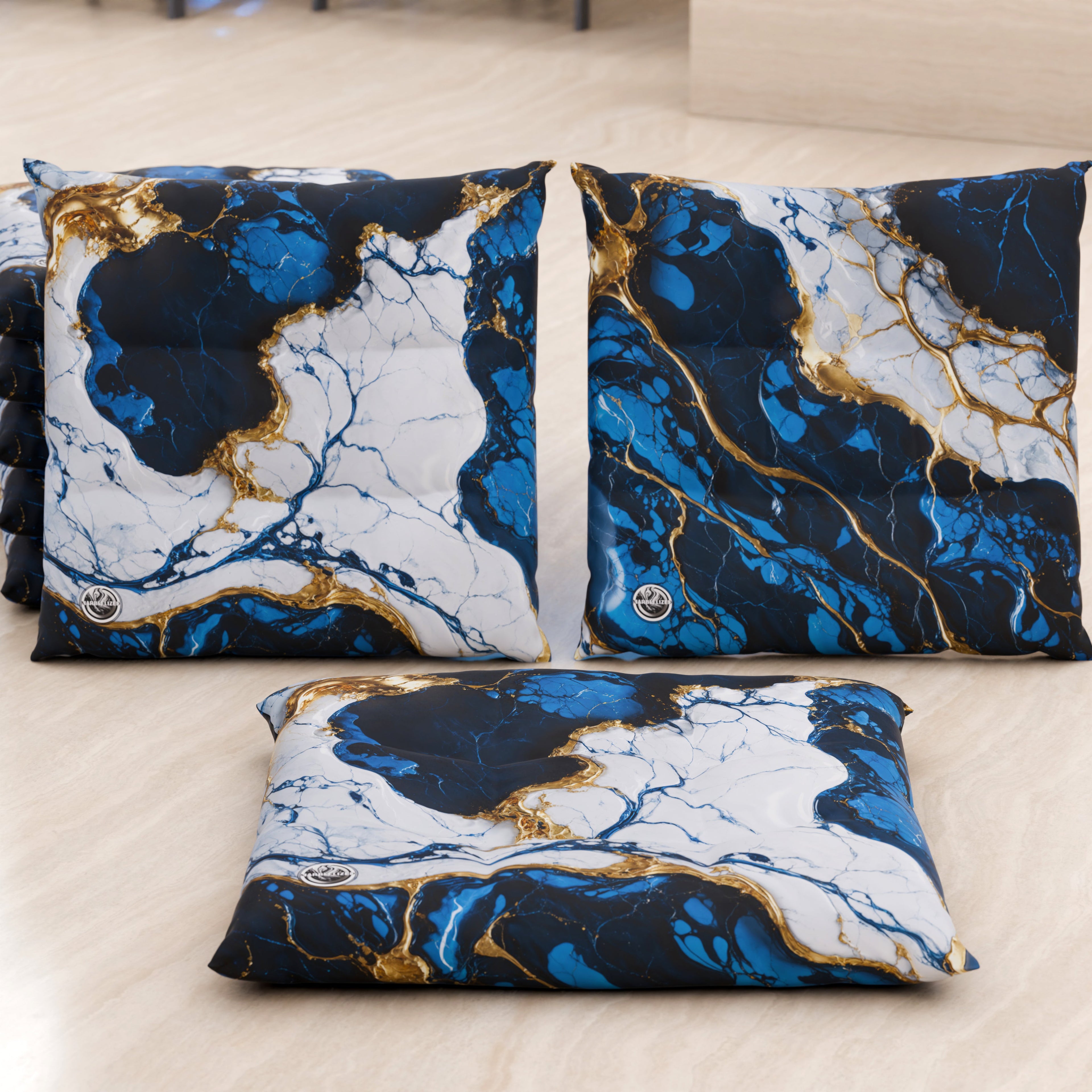 Cuscini per Sedie Cucina Eleganti Effetto Marmo Blu Notte - NAVYGLO