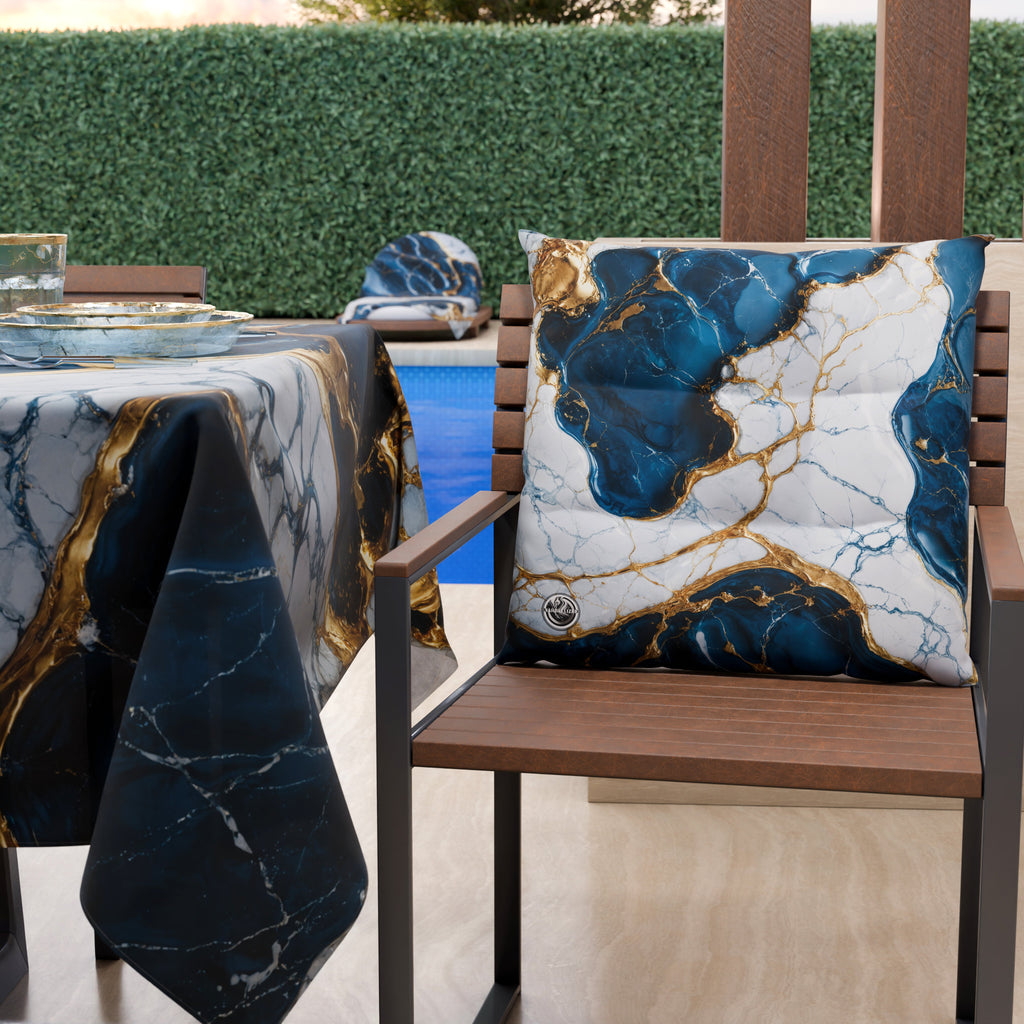 Cuscini per Sedie Cucina Eleganti Effetto Marmo Blu Oceano - OCEAGLINT