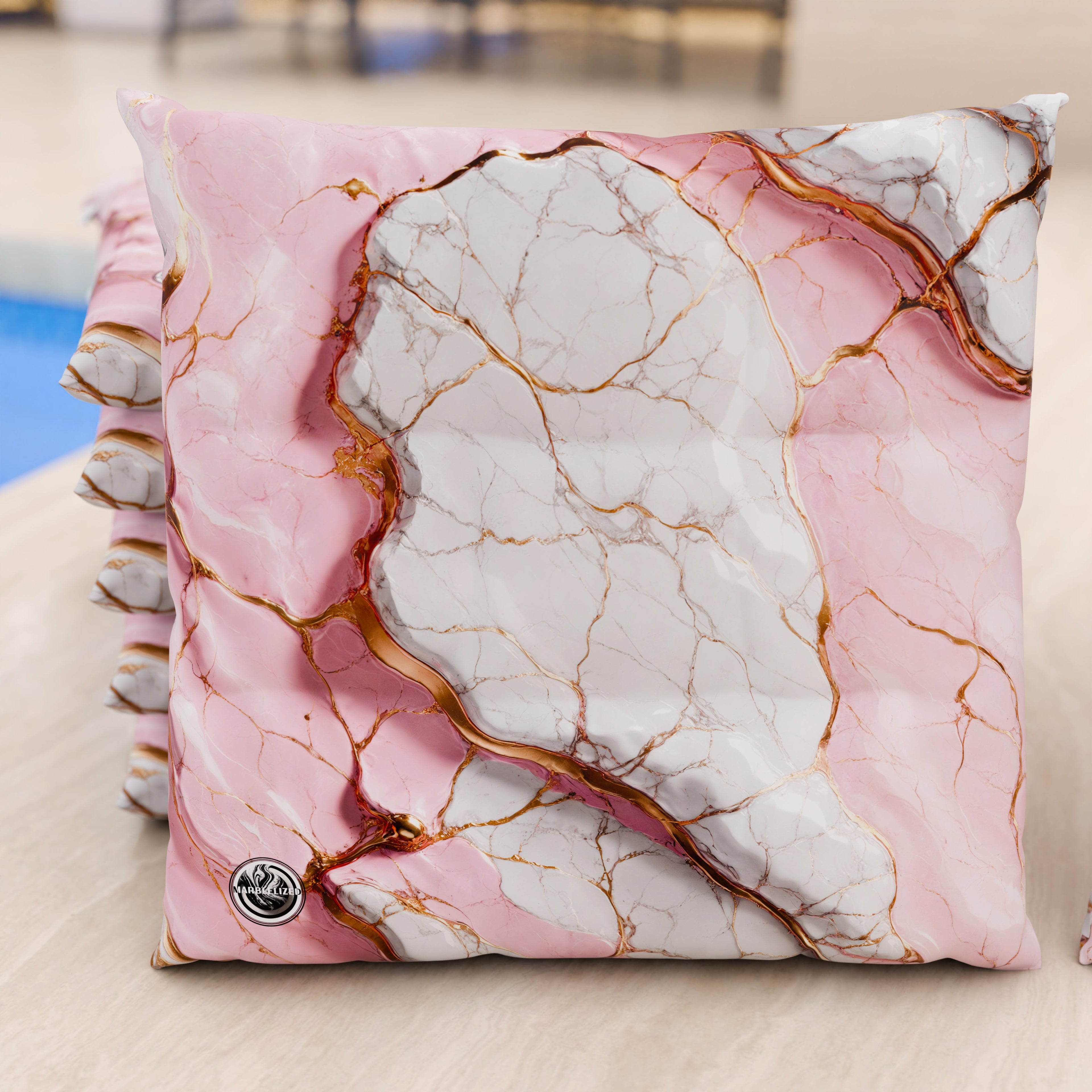 Cuscini per Sedie Cucina Eleganti Effetto Marmo Rosa - PINKERELLE