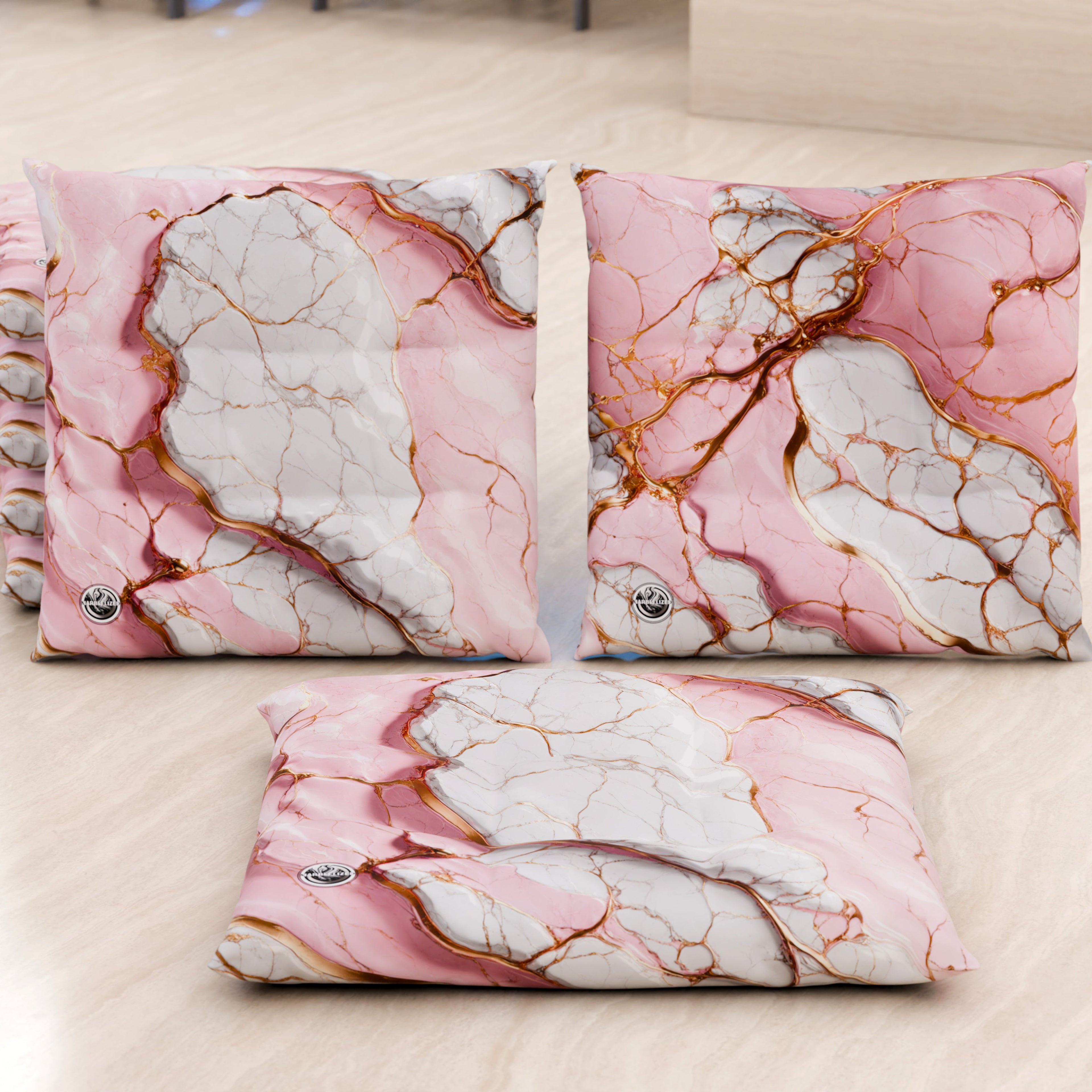 Cuscini per Sedie Cucina Eleganti Effetto Marmo Rosa - PINKERELLE
