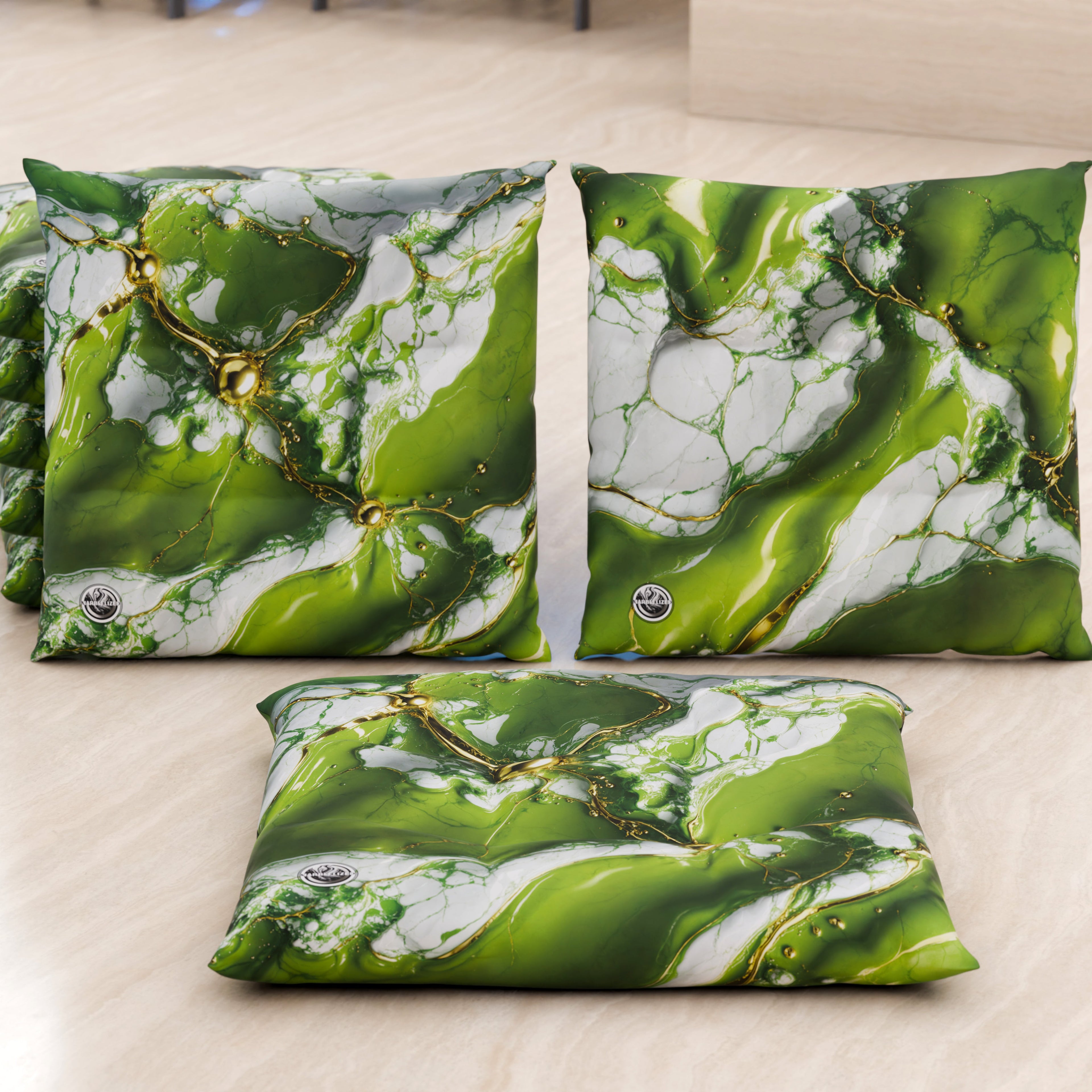 Cuscini per Sedie Cucina Eleganti Effetto Marmo Verde - PISTACHIUS
