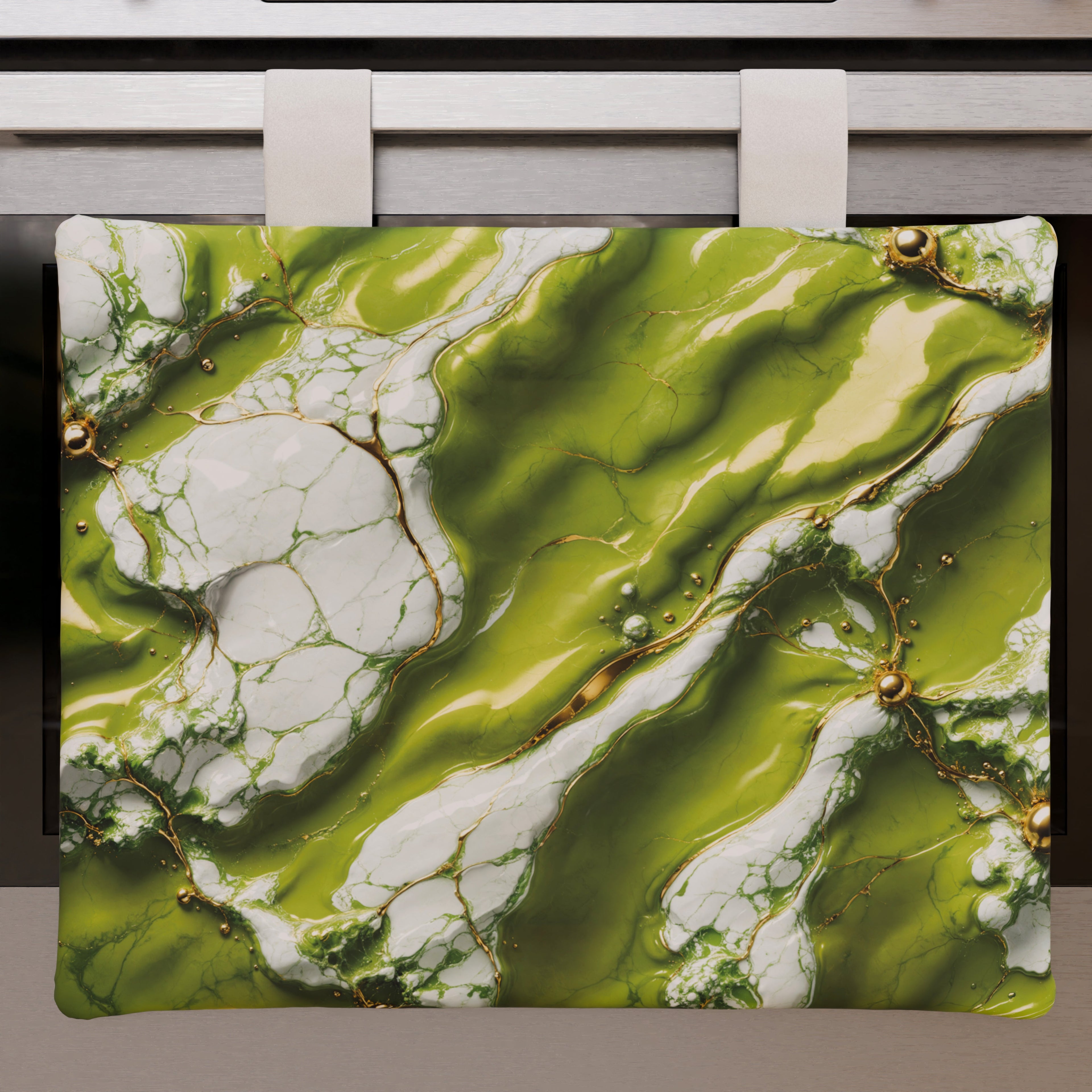 Copriforno Elegante Moderno Effetto Marmo Pistachius