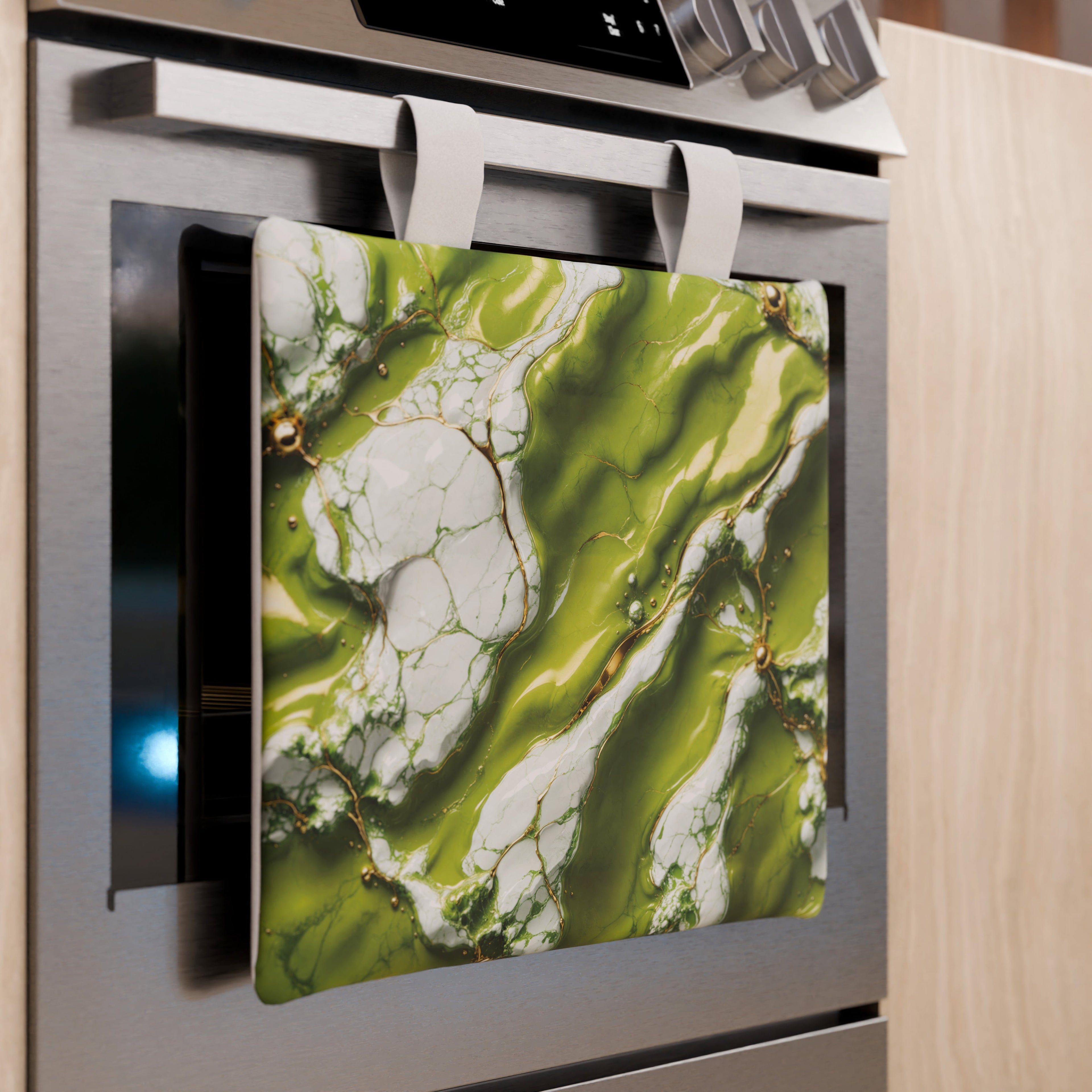 Copriforno Elegante Moderno Effetto Marmo Pistachius