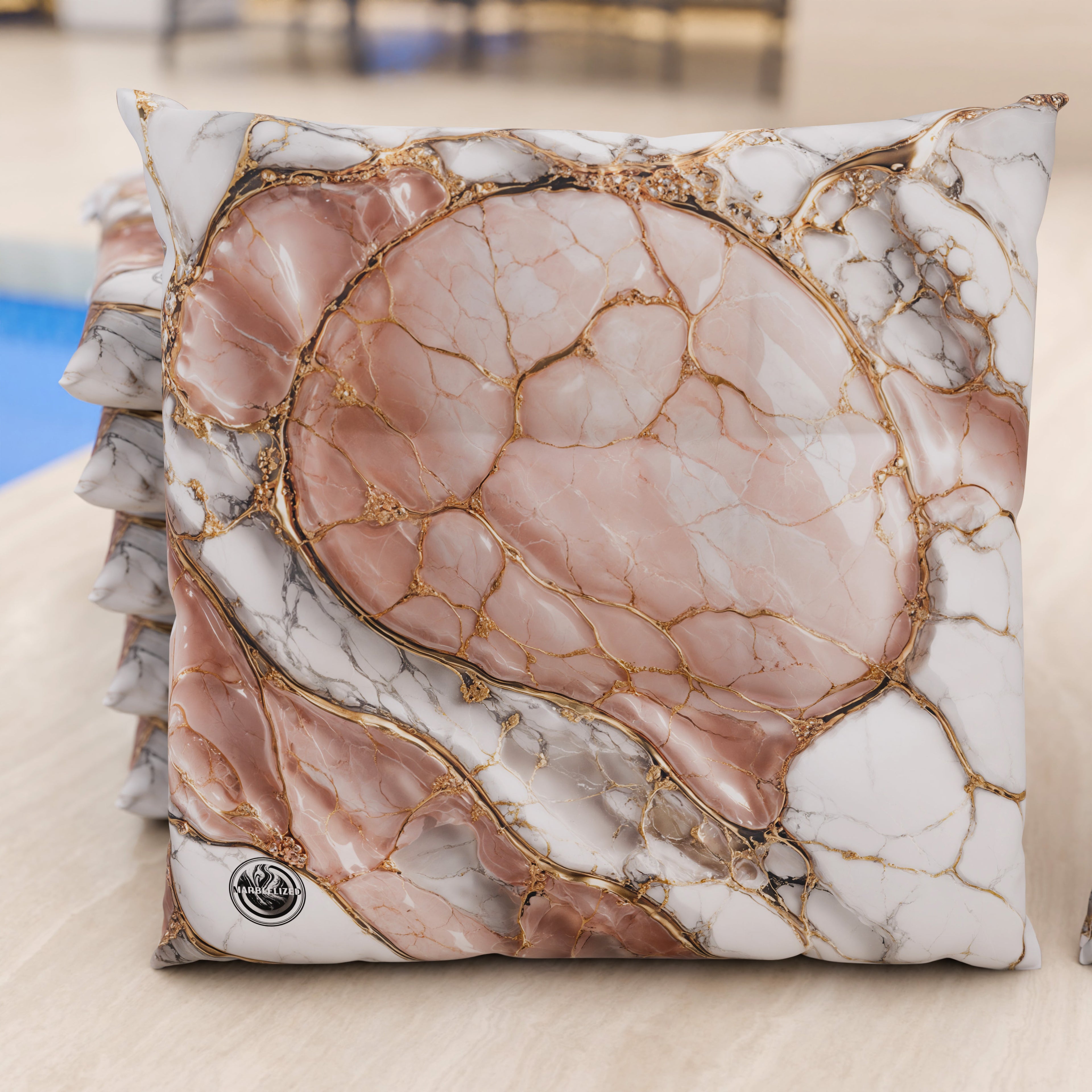 Cuscini per Sedie Cucina Eleganti Effetto Marmo Cipria - ROSELITHE