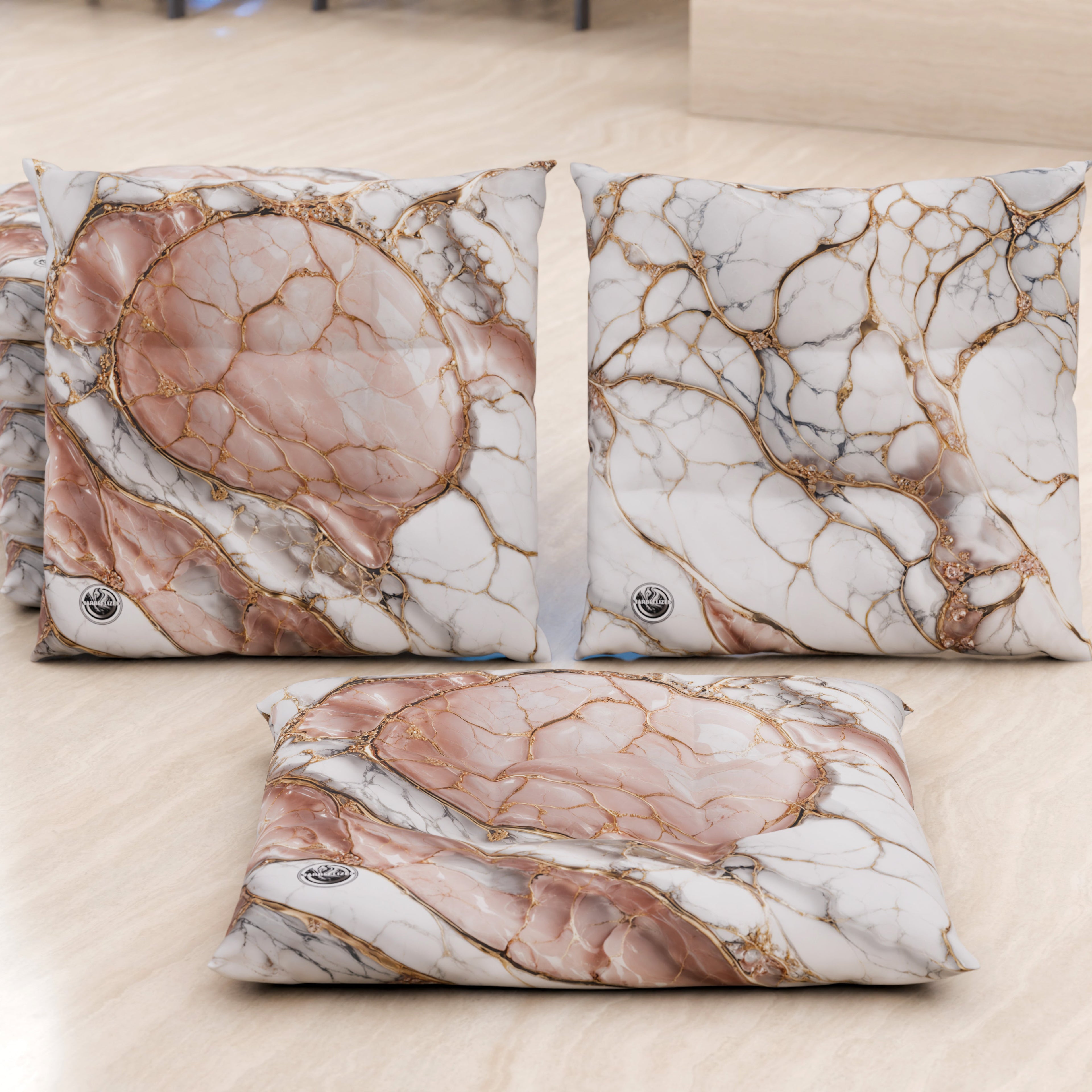 Cuscini per Sedie Cucina Eleganti Effetto Marmo Cipria - ROSELITHE