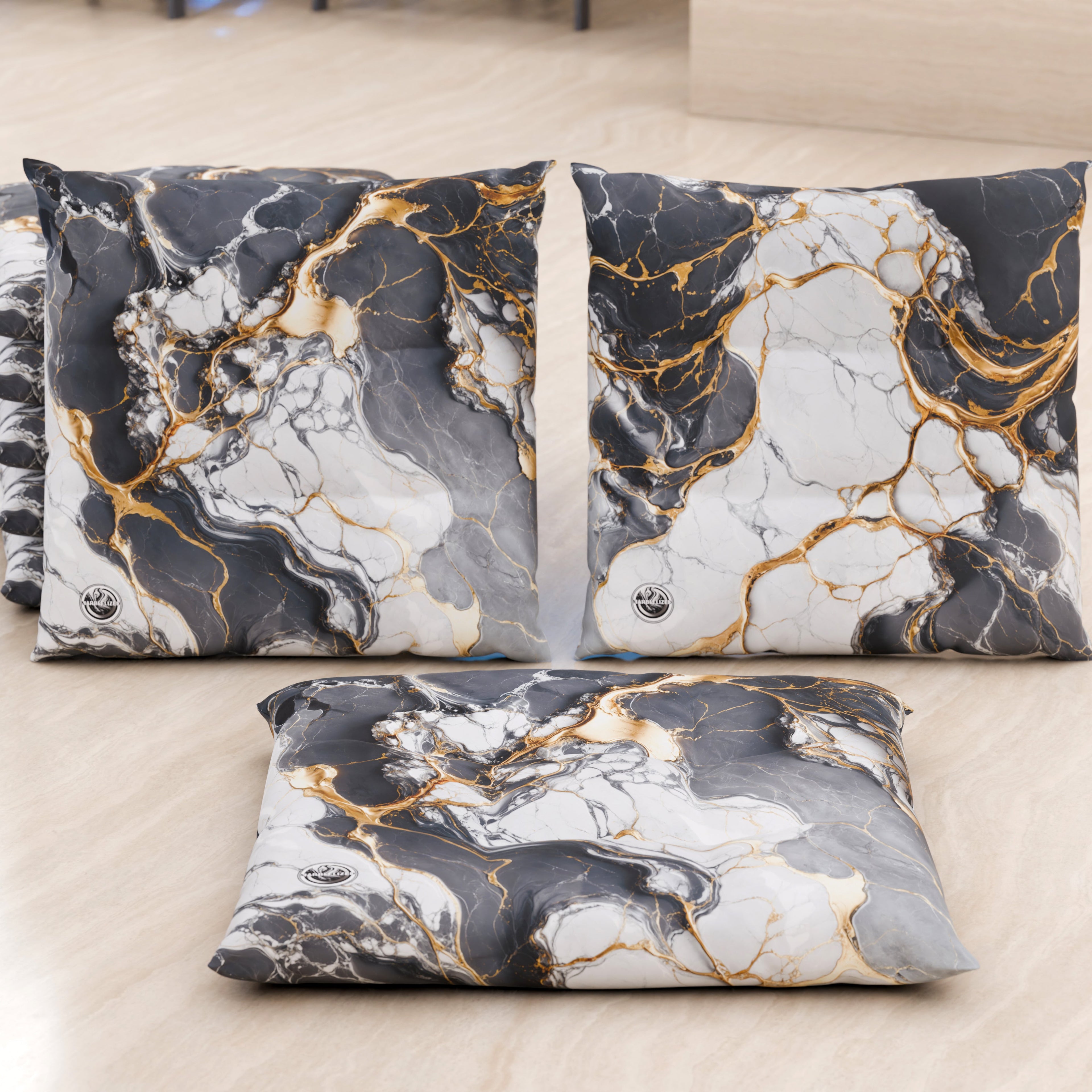 Cuscini per Sedie Cucina Eleganti Effetto Marmo Grigio Scuro - SMOKITE