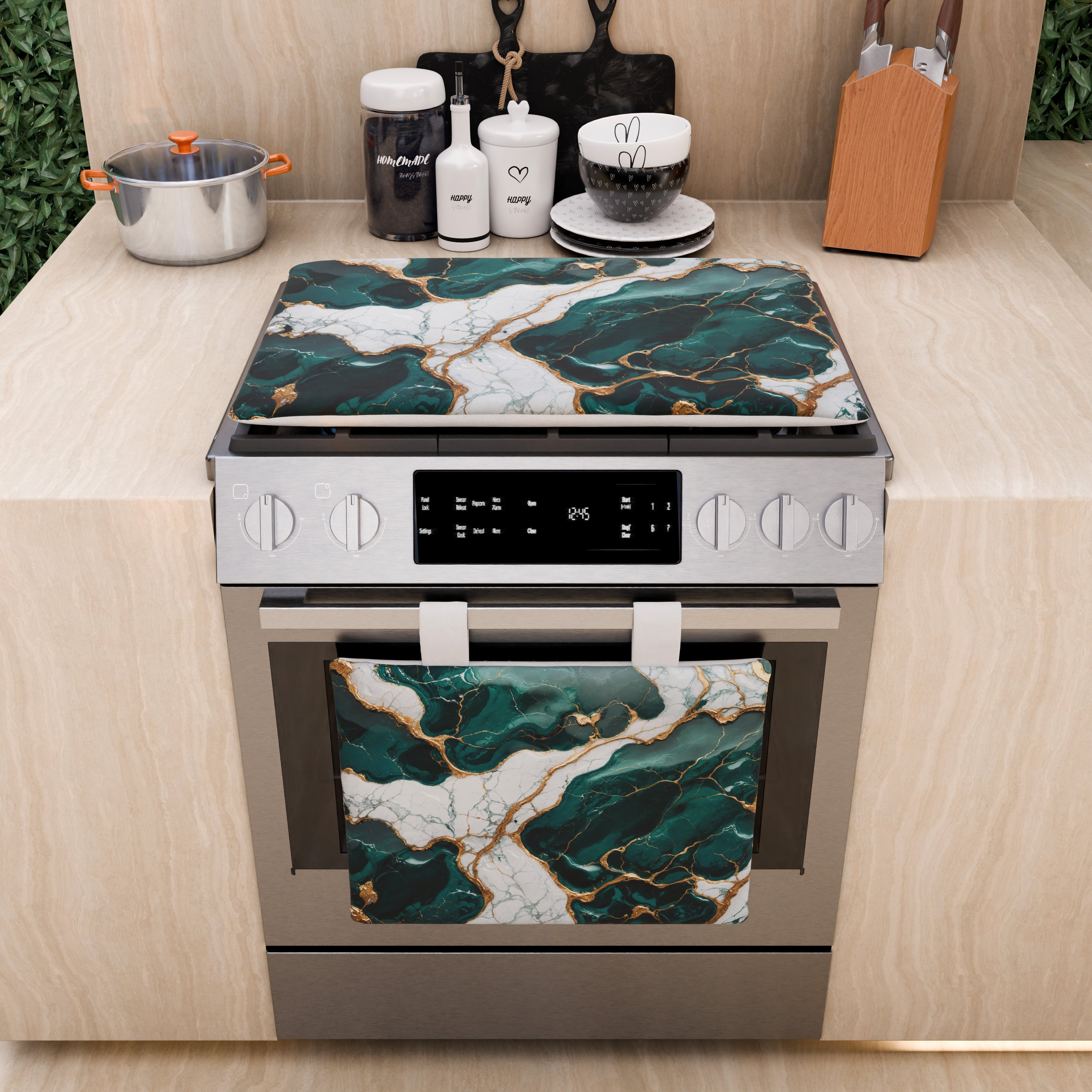 Copriforno Elegante Moderno Effetto Marmo Tealgem
