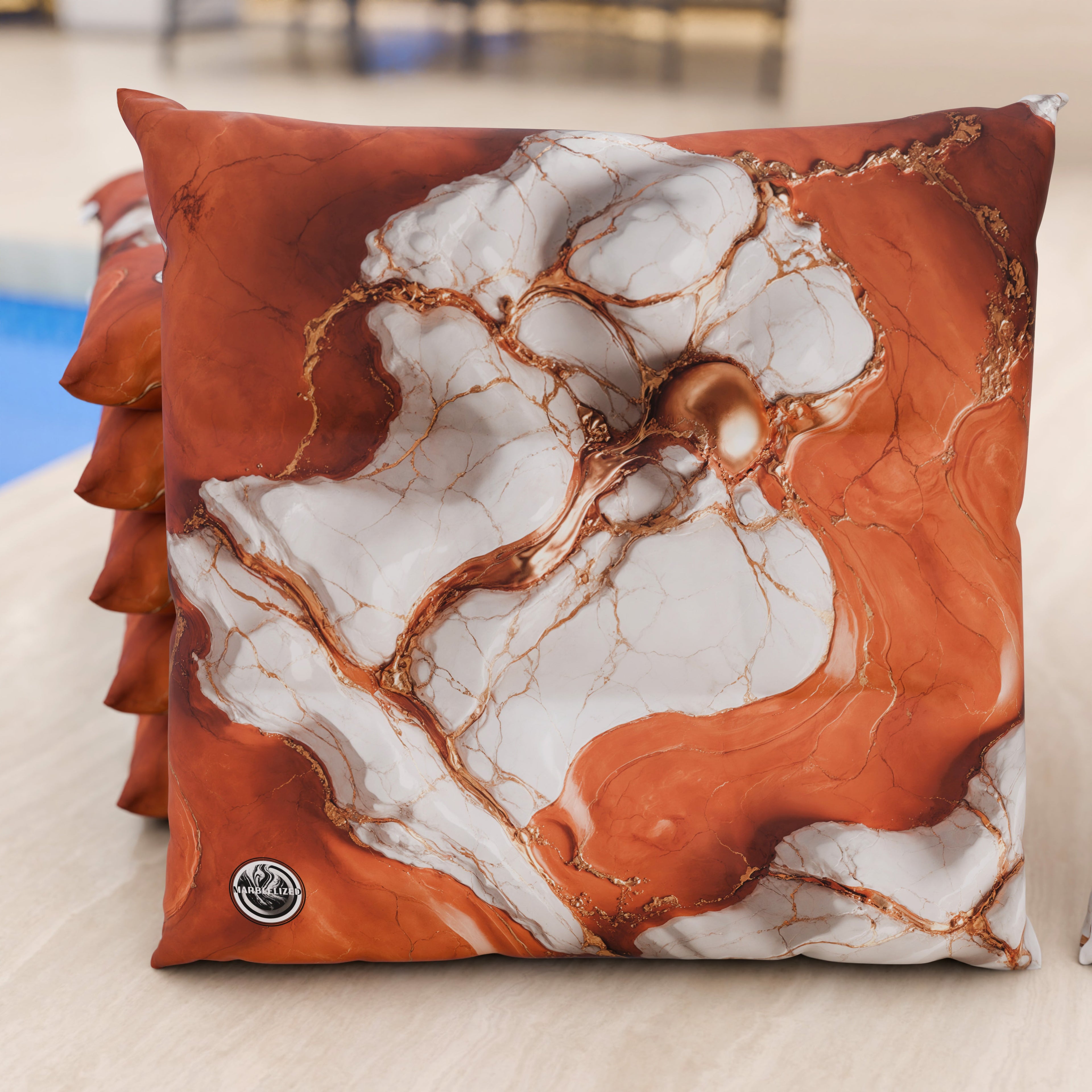 Cuscini per Sedie Cucina Eleganti Effetto Marmo Terracotta - TERRARUM