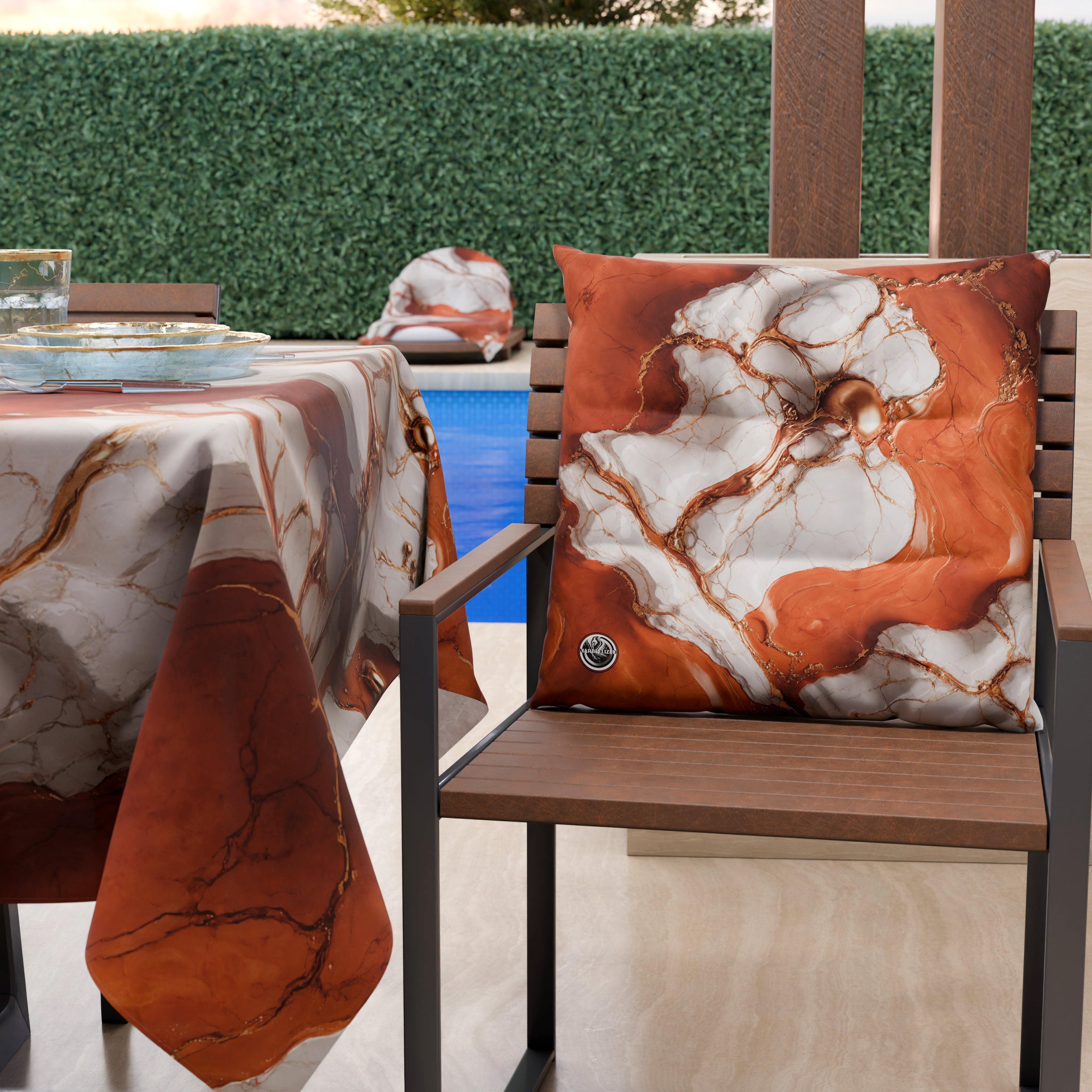 Cuscini per Sedie Cucina Eleganti Effetto Marmo Terracotta - TERRARUM