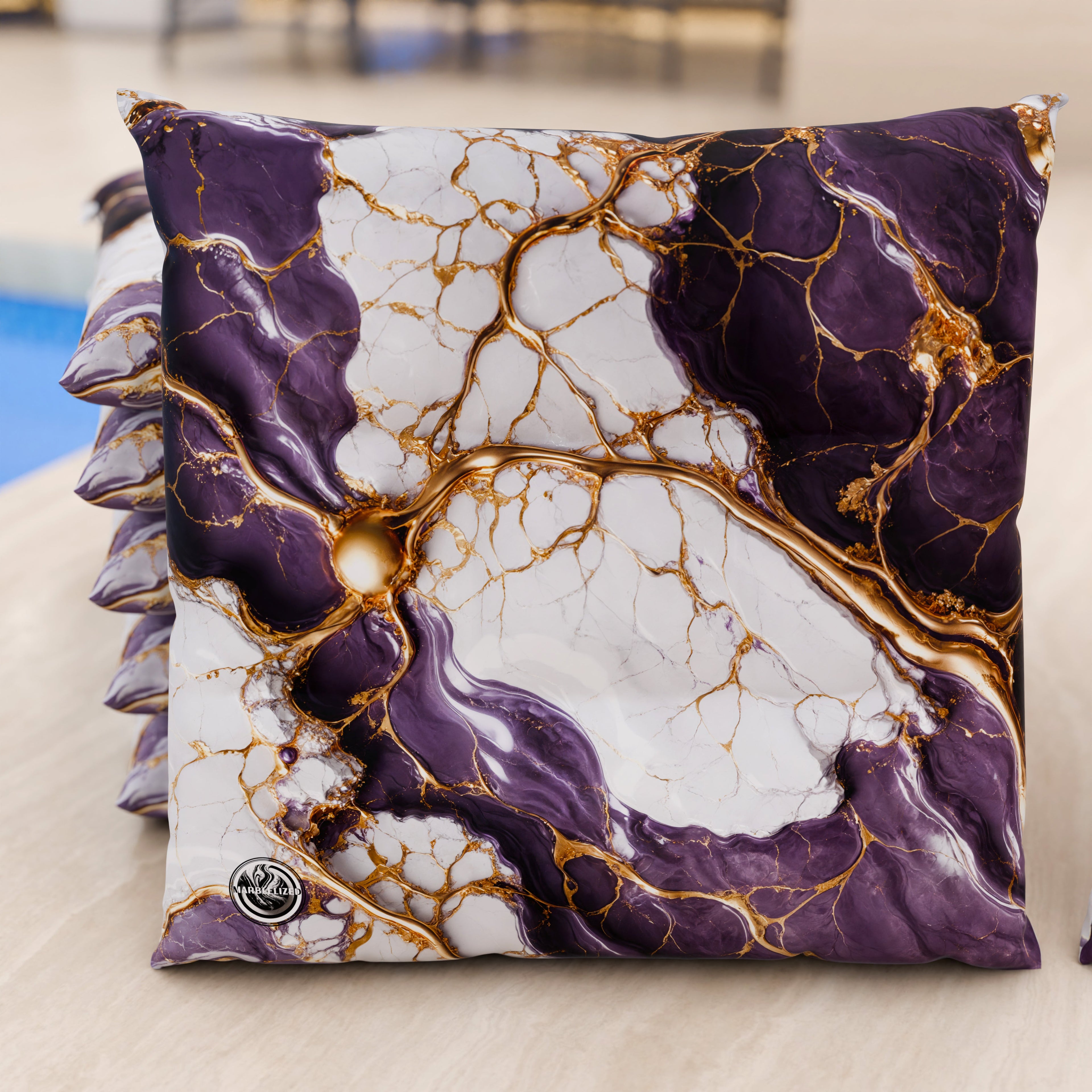 Cuscini per Sedie Cucina Eleganti Effetto Marmo Viola - VIOLETRIC