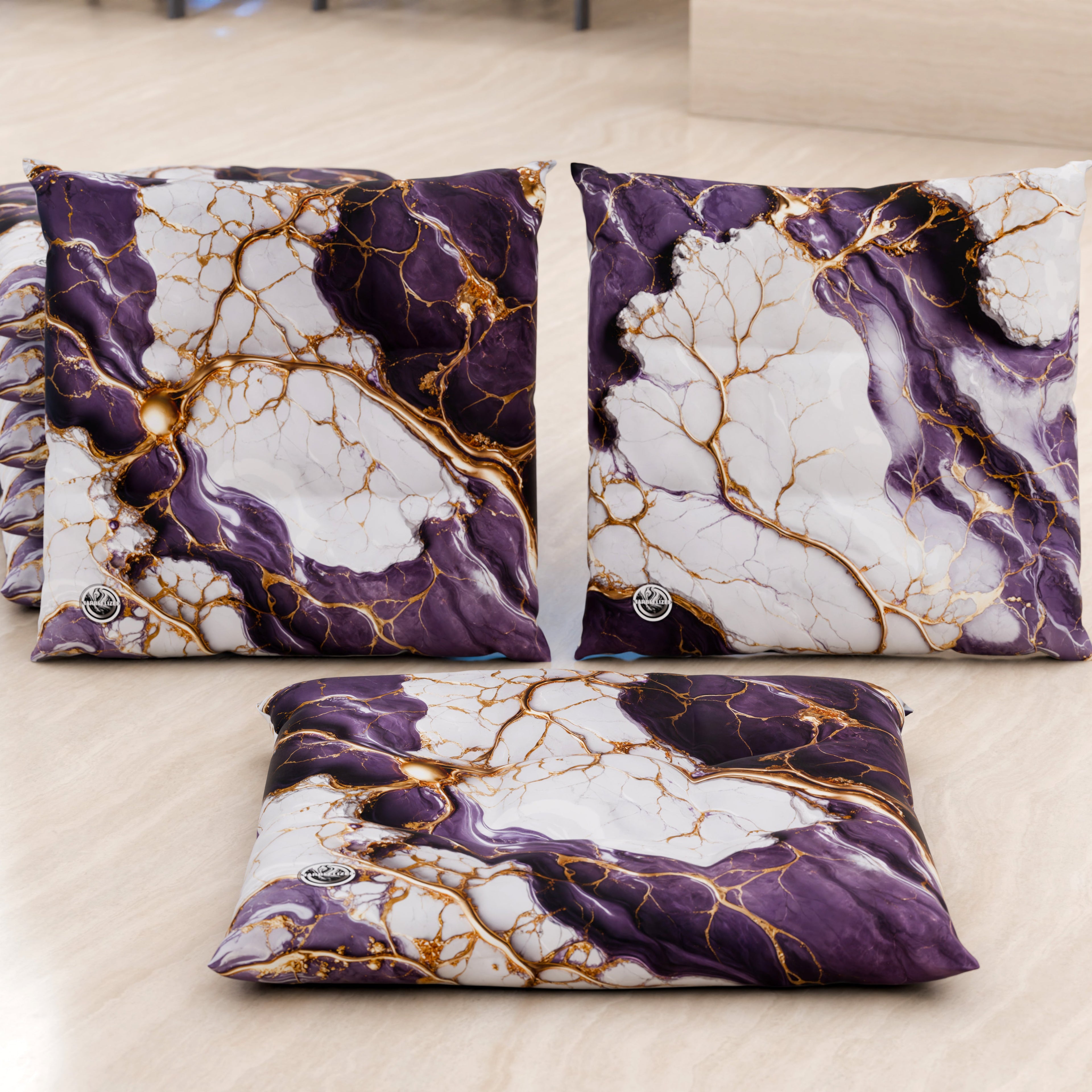 Cuscini per Sedie Cucina Eleganti Effetto Marmo Viola - VIOLETRIC