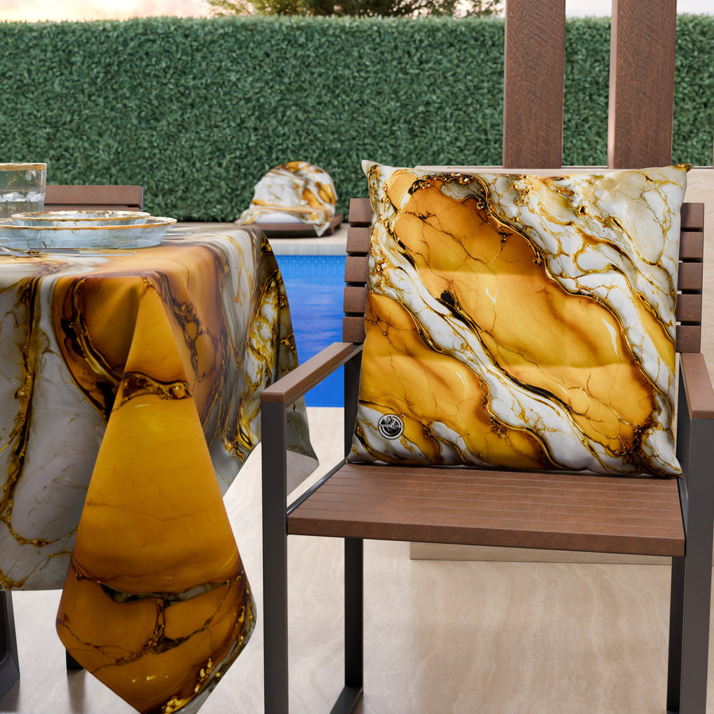Cuscini per Sedie Cucina Eleganti Effetto Marmo Giallo - YELLOOOWW